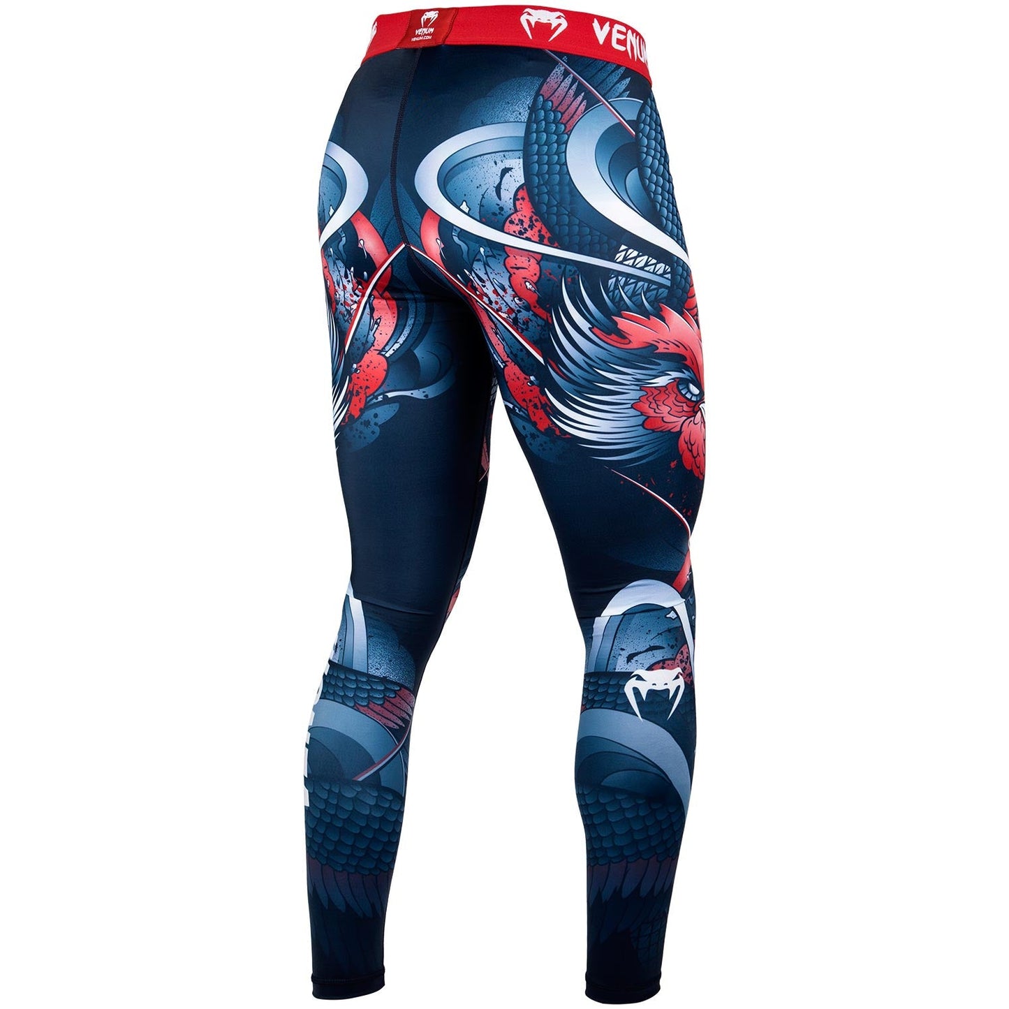 Venum Rooster Compression Pants - Navy Blue/Orange