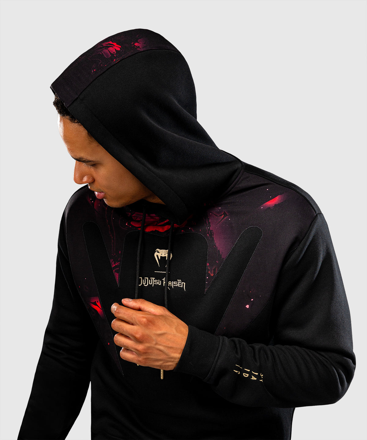 Jujutsu Kaisen x Venum Itadori Sudadera con Capucha – Negro/Rojo