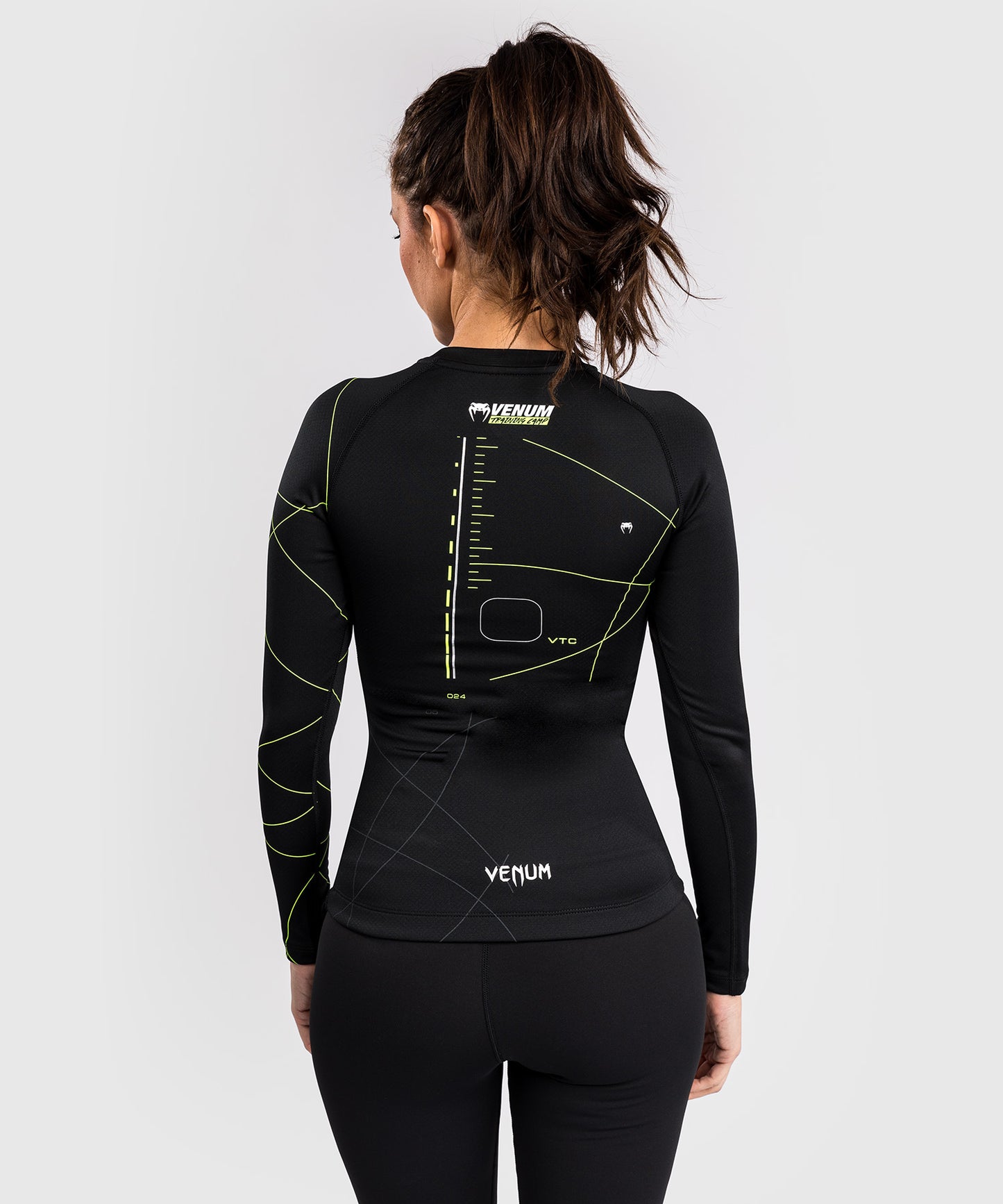 Venum Training Camp 4.0 Langarm Rashguard - Schwarz/Neongrün