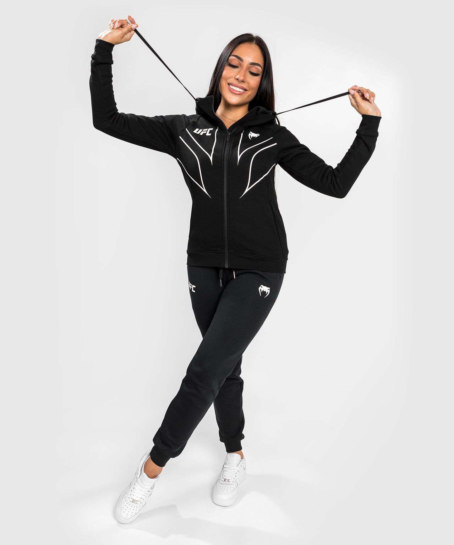 UFC Venum Fight Night 2.0 Replik Frauen Full Zip Hoodie - schwarz