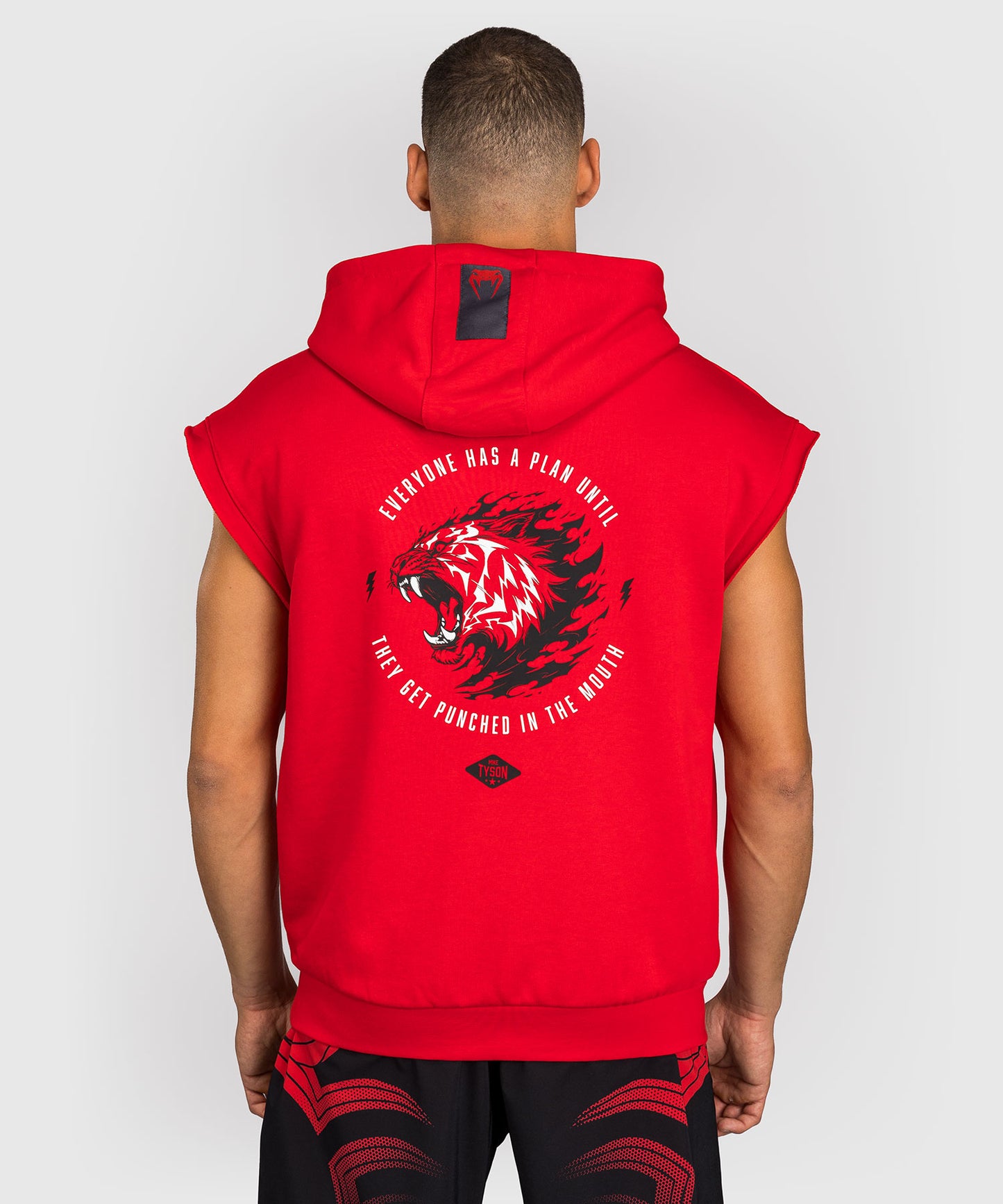 Sweat à capuche sans manches Venum x Mike Tyson Tiger - Rouge Intense/Noir Profond