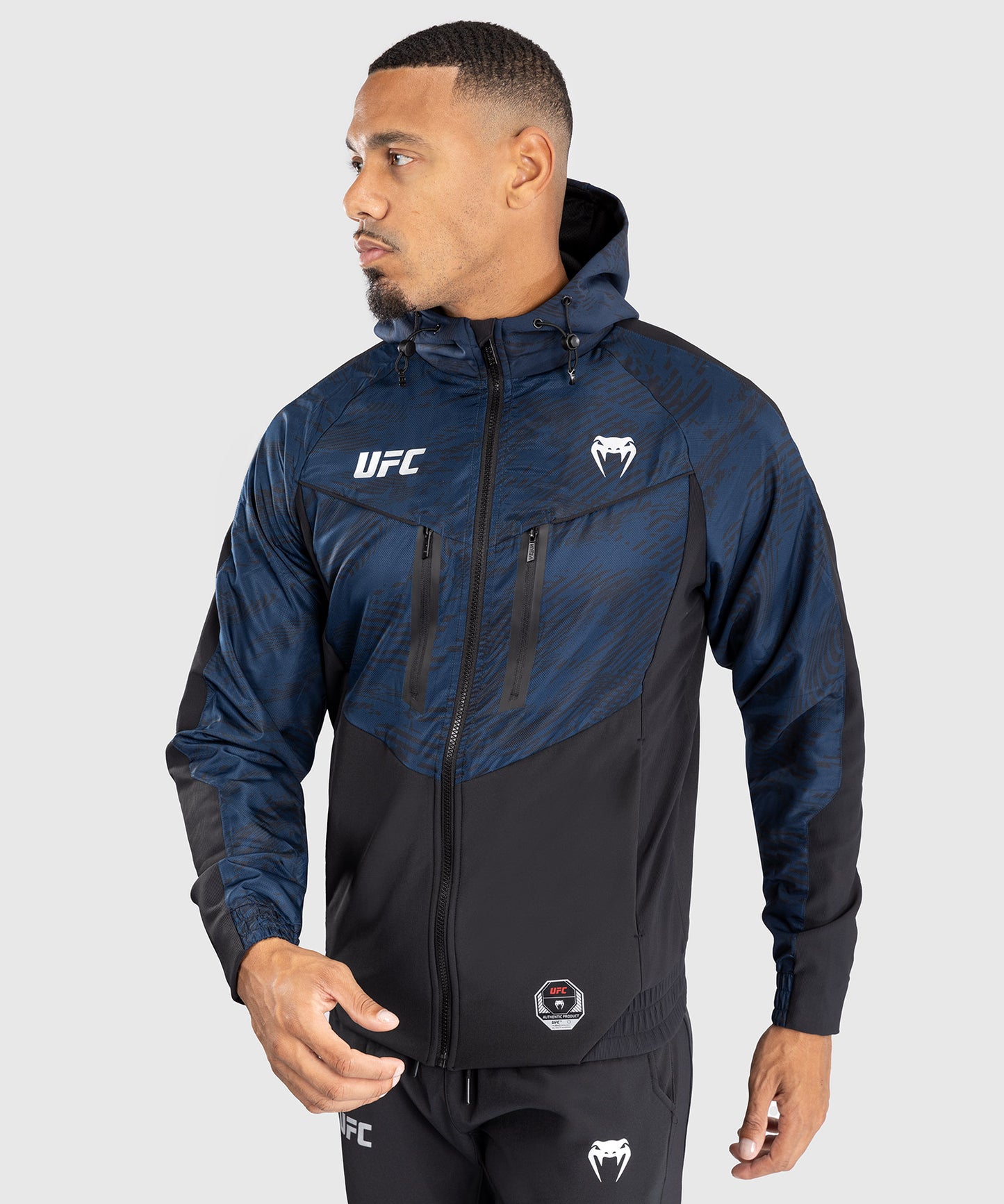 UFC Fusion by Venum Fight Week Herren Zip Hoodie - Ozeanisches Blau
