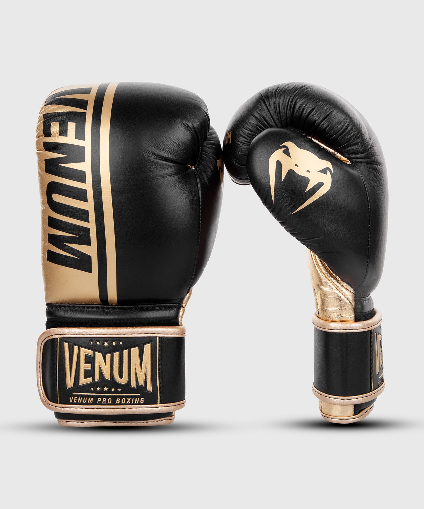 Gants de boxe pro Venum Shield Velcro - Noir/Or
