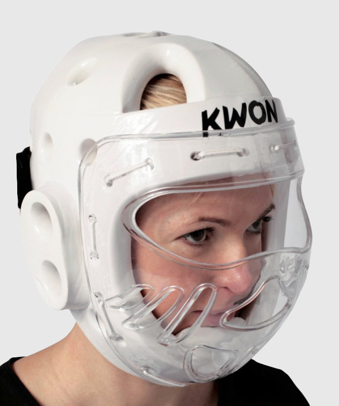 Kwon Ksl Casco de Taekwondo con Visera WT Approved - Blanco