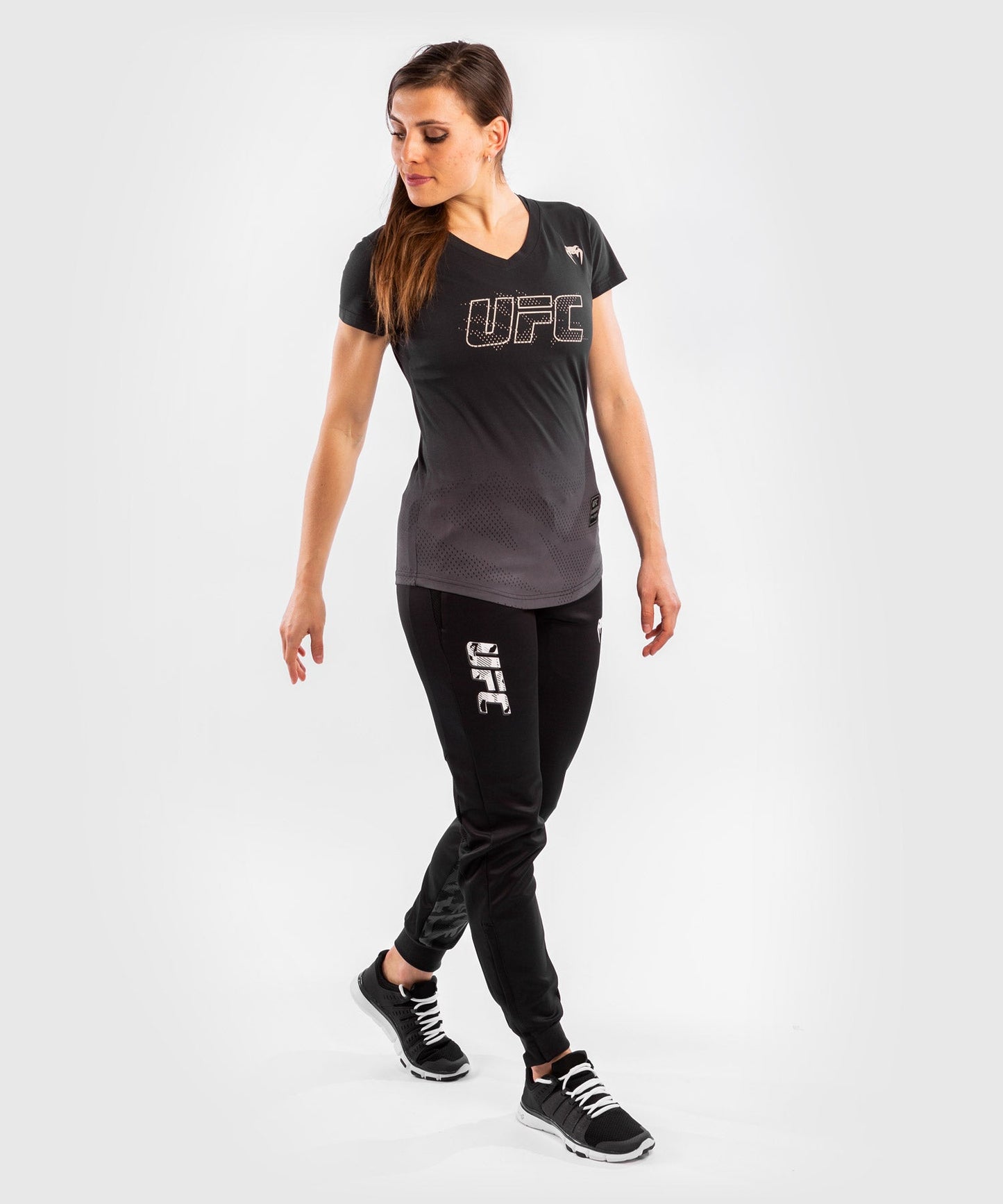 Damen UFC Venum Authentic Fight Week Kurzarm T-Shirt - Schwarz