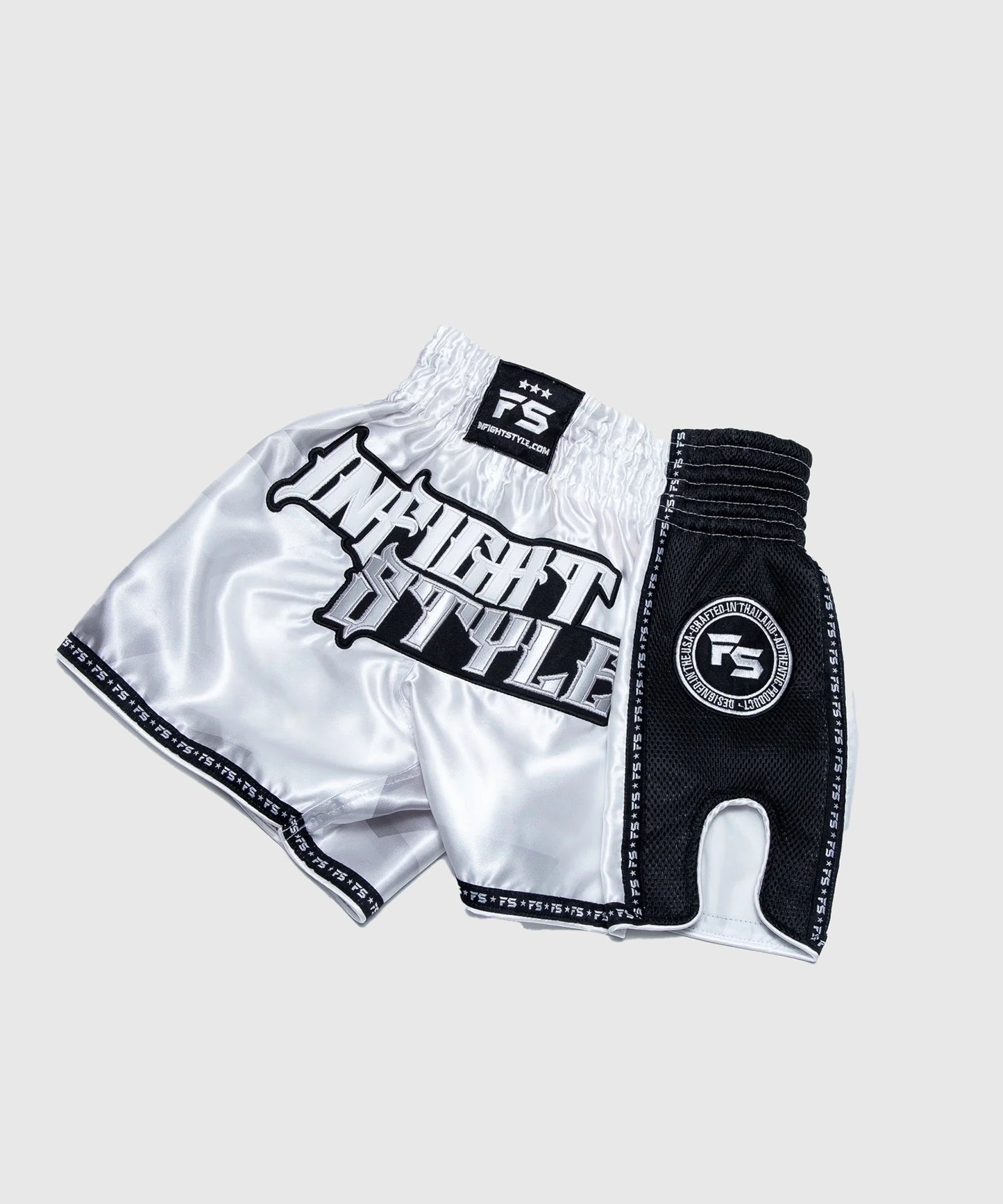 Infightstyle ”Od” Retro Muay Thai Shorts - White
