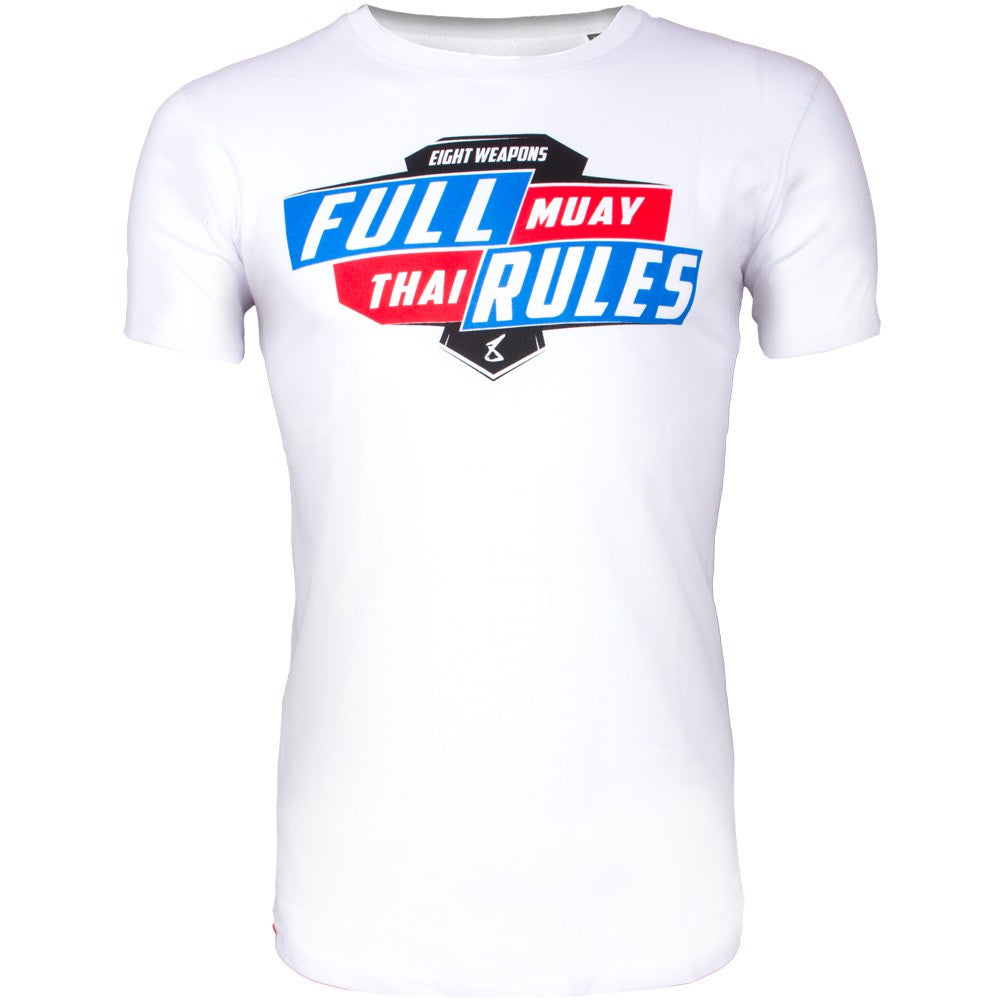 8 Weapons Full Muay Thai Rules T-Shirt - Weiß