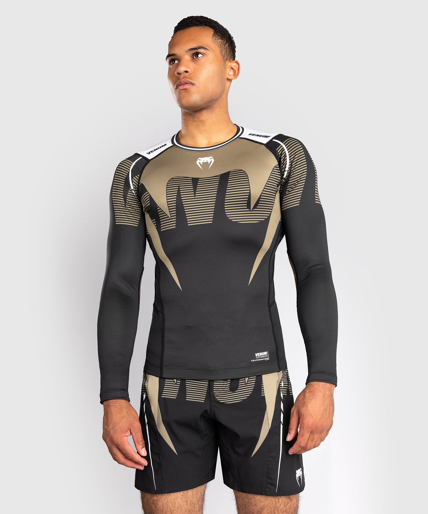 Venum Adrenaline Long Sleeve Rashguard - Black/Sand
