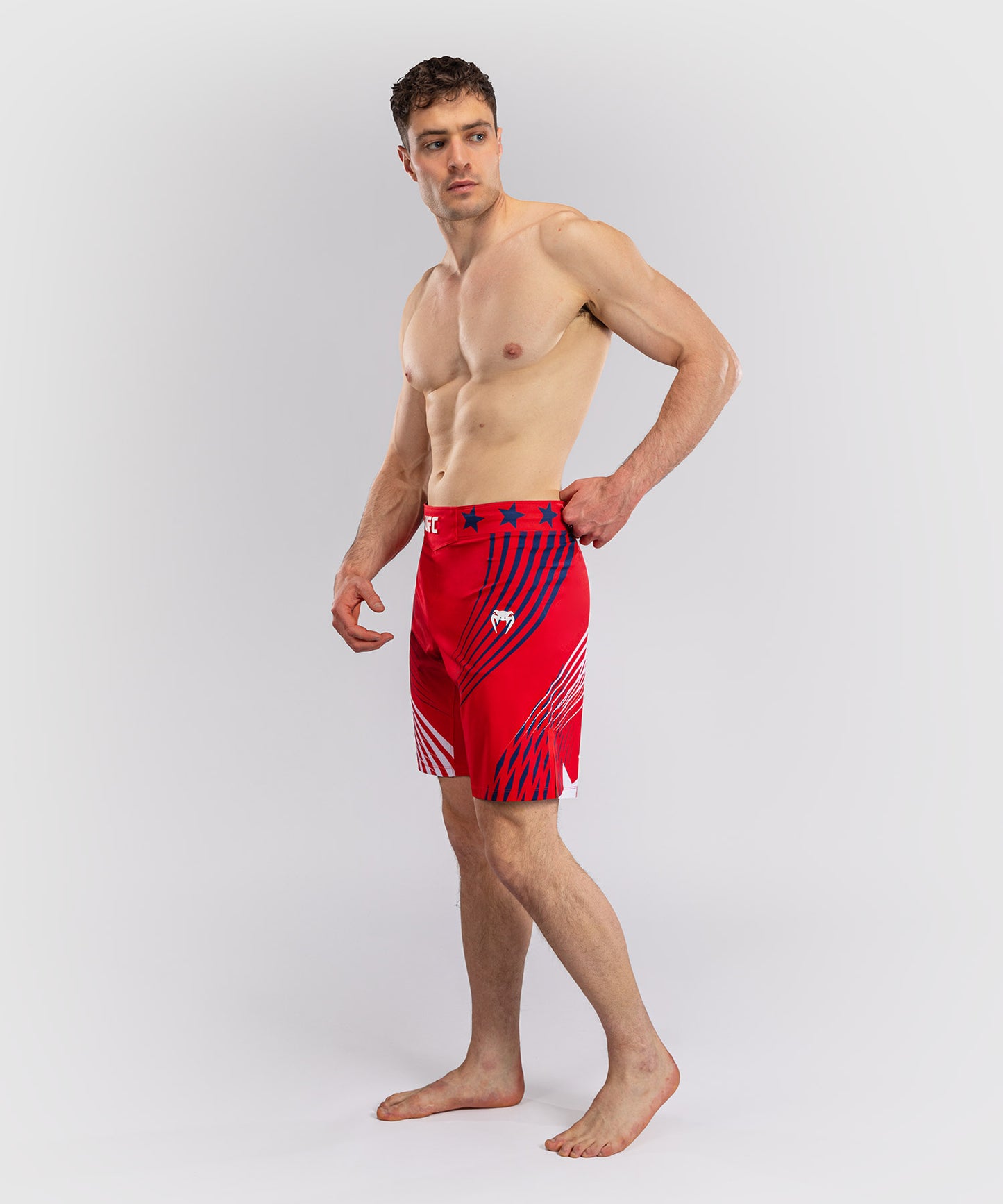 Men's Official UFC Freedom 250 by Venum Red Authentic Fight Night Short Fit Fight Short