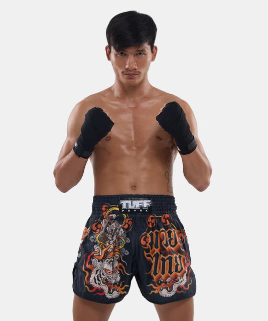 Short De Muay Thai Tuff Payak Raijin The Thunder God - Noir