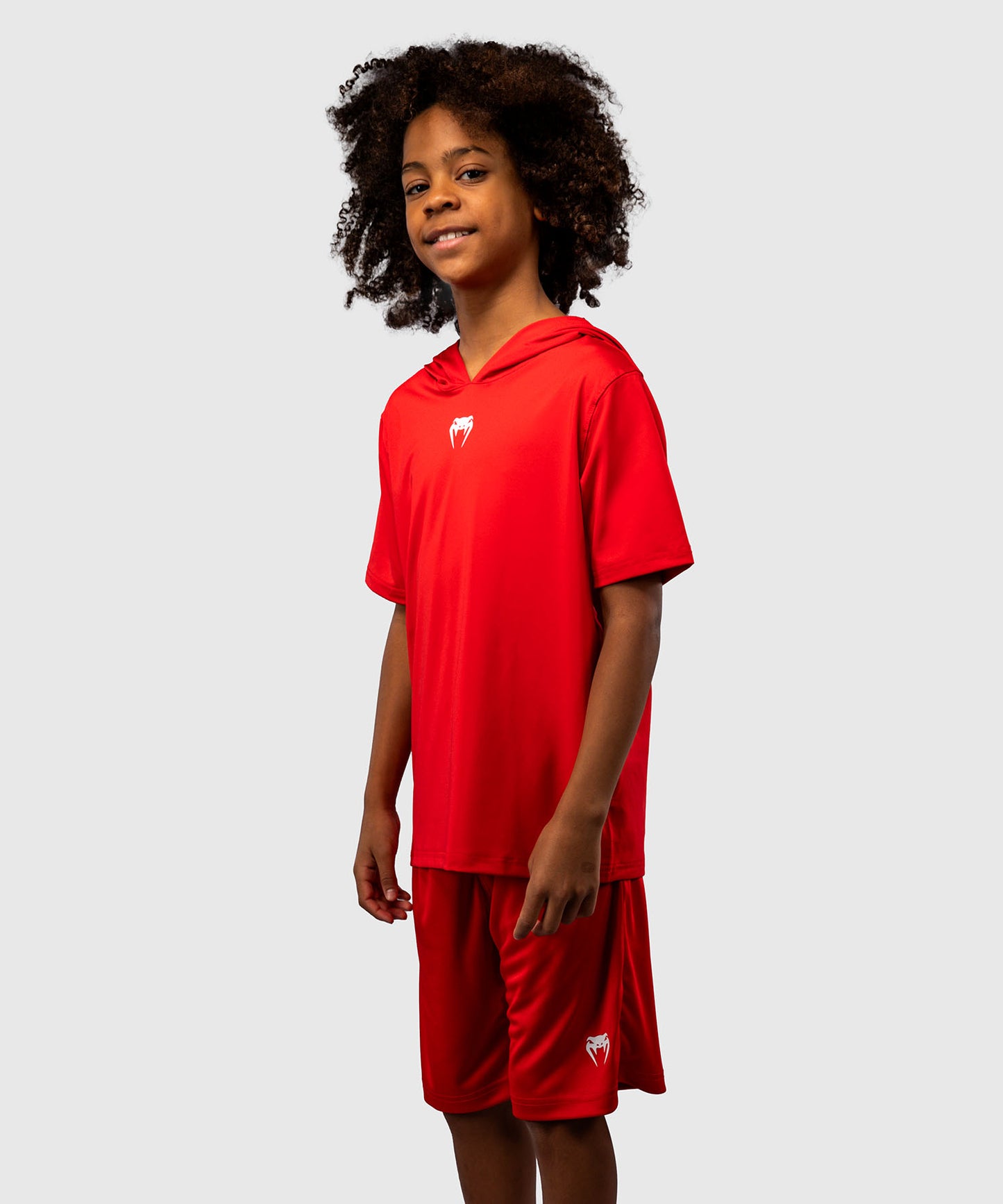 Venum Elite Kurzarm Dry-Tech Kapuzenpullover für Kinder - Rot