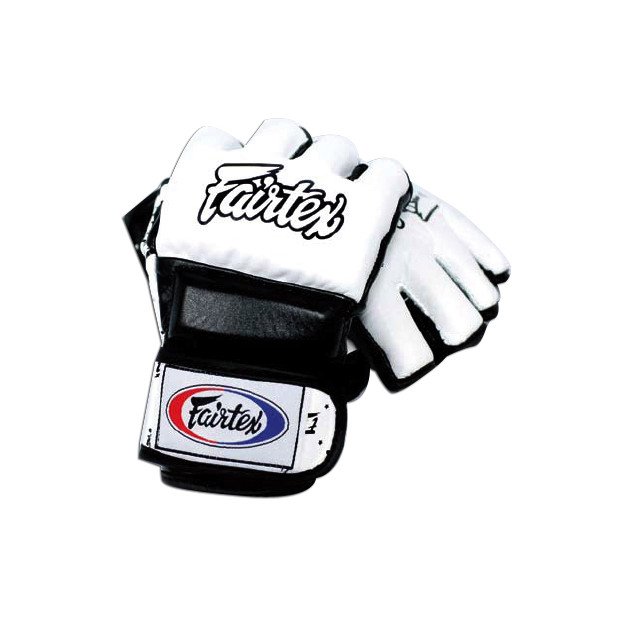 Fairtex MMA-Lederhandschuhe - Weiß/Schwarz