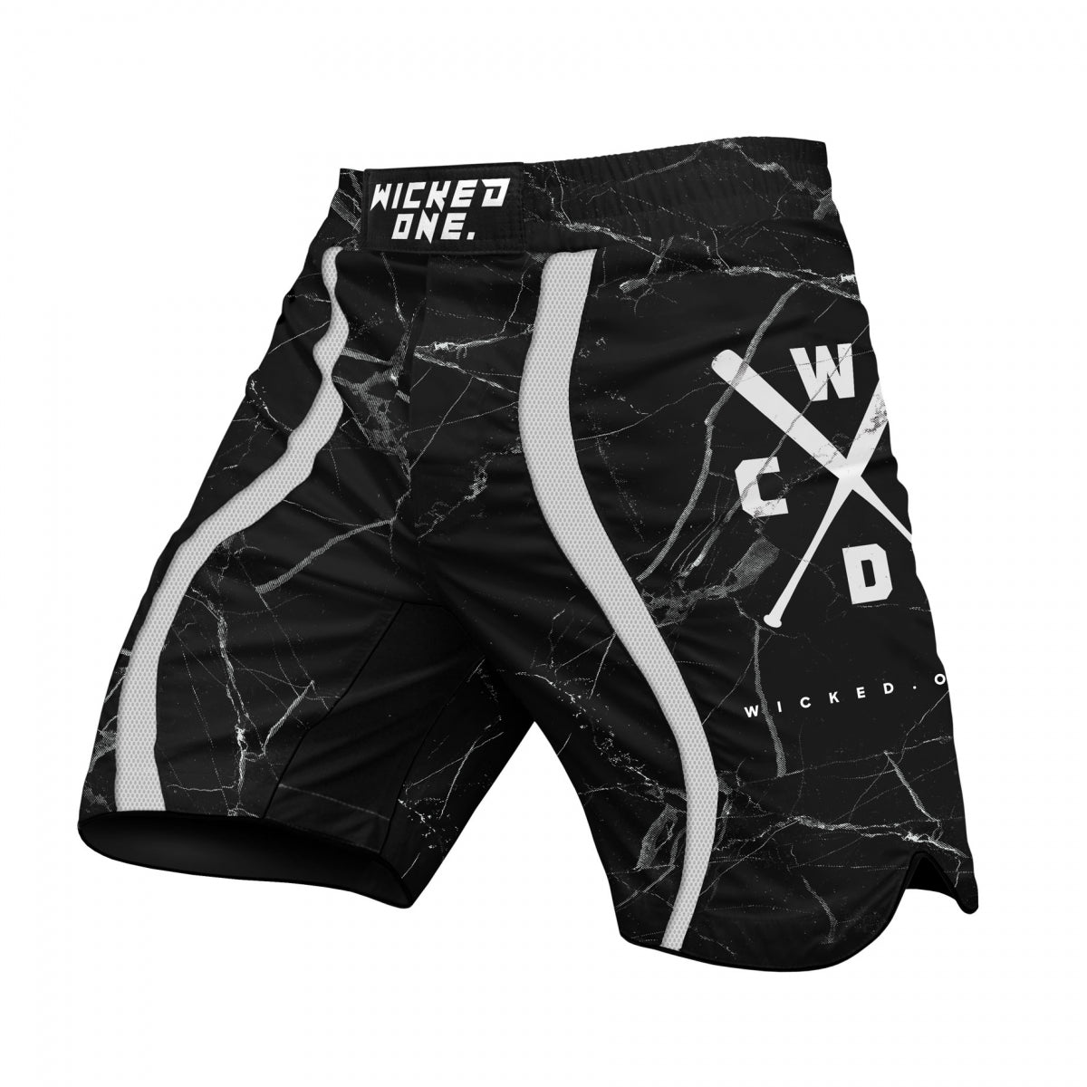 Wicked One Broken Fightshorts - Nero/Bianco
