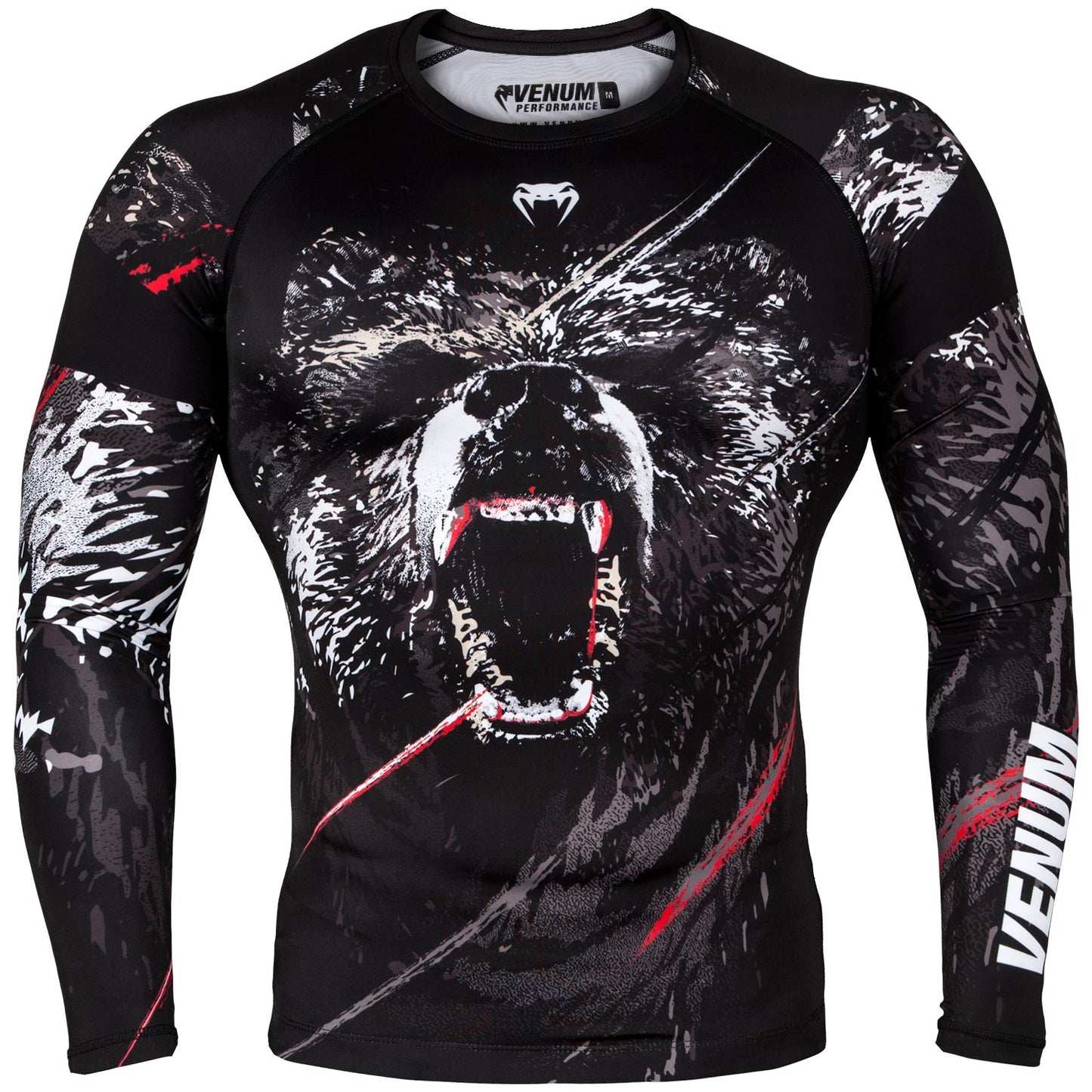 Venum Grizzli Rashguard - Langarm - Schwarz/Weiß
