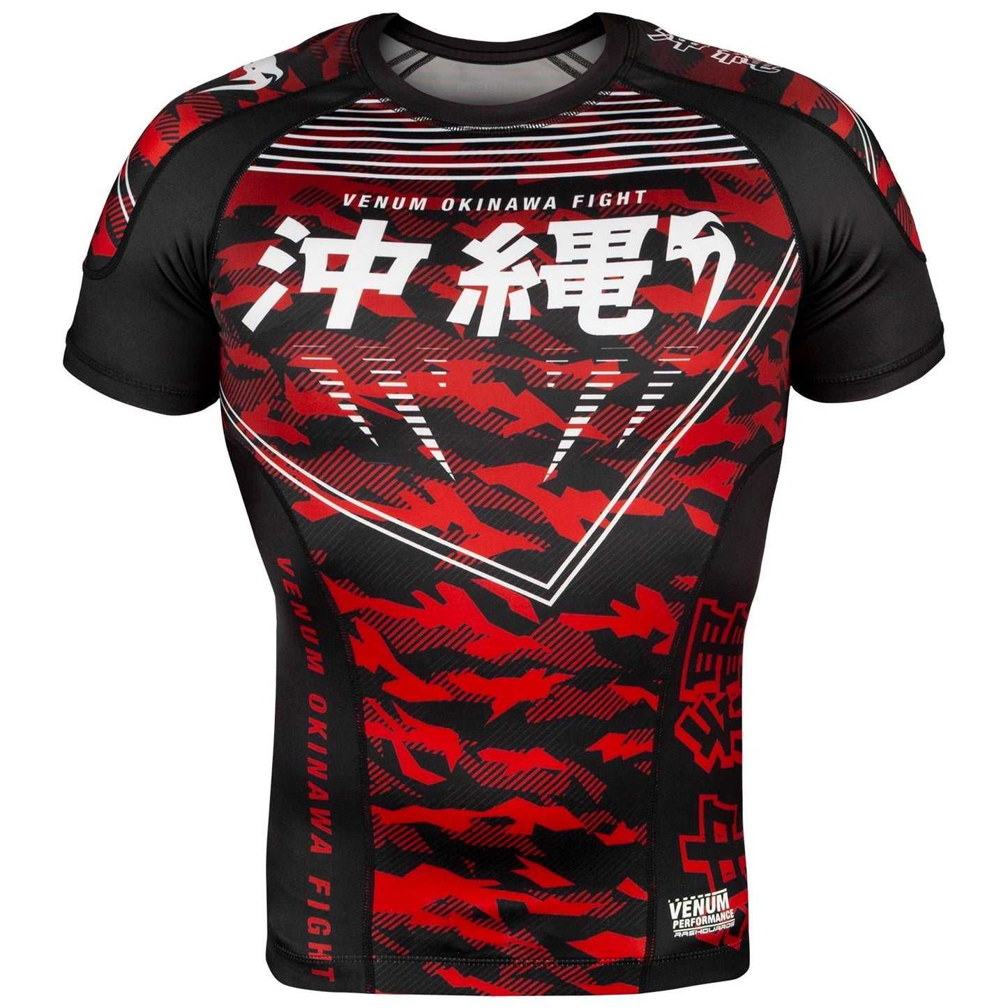 Venum Okinawa 2.0 Rashguard - Kurzarm - Schwarz/Weiß-Rot