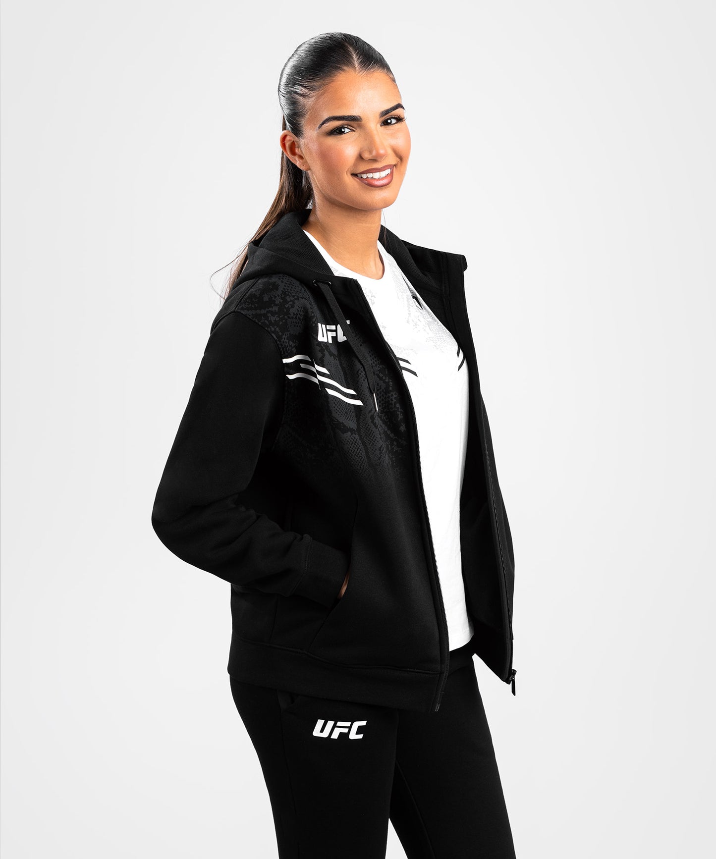 UFC Adrenaline by Venum Replica Zip Hoodie für Frauen - Schwarz