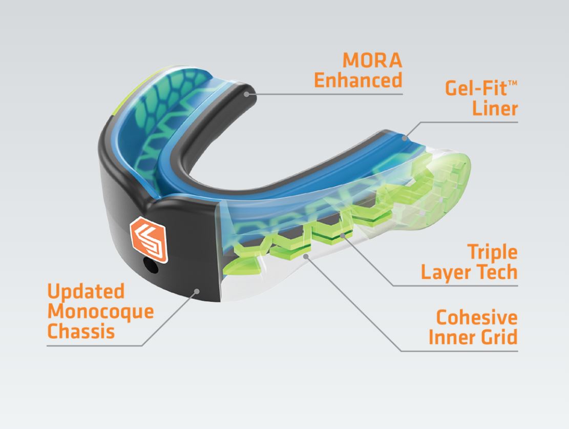 Protège-dents Shock Doctor Gel Max Power - Transparent/Bleu