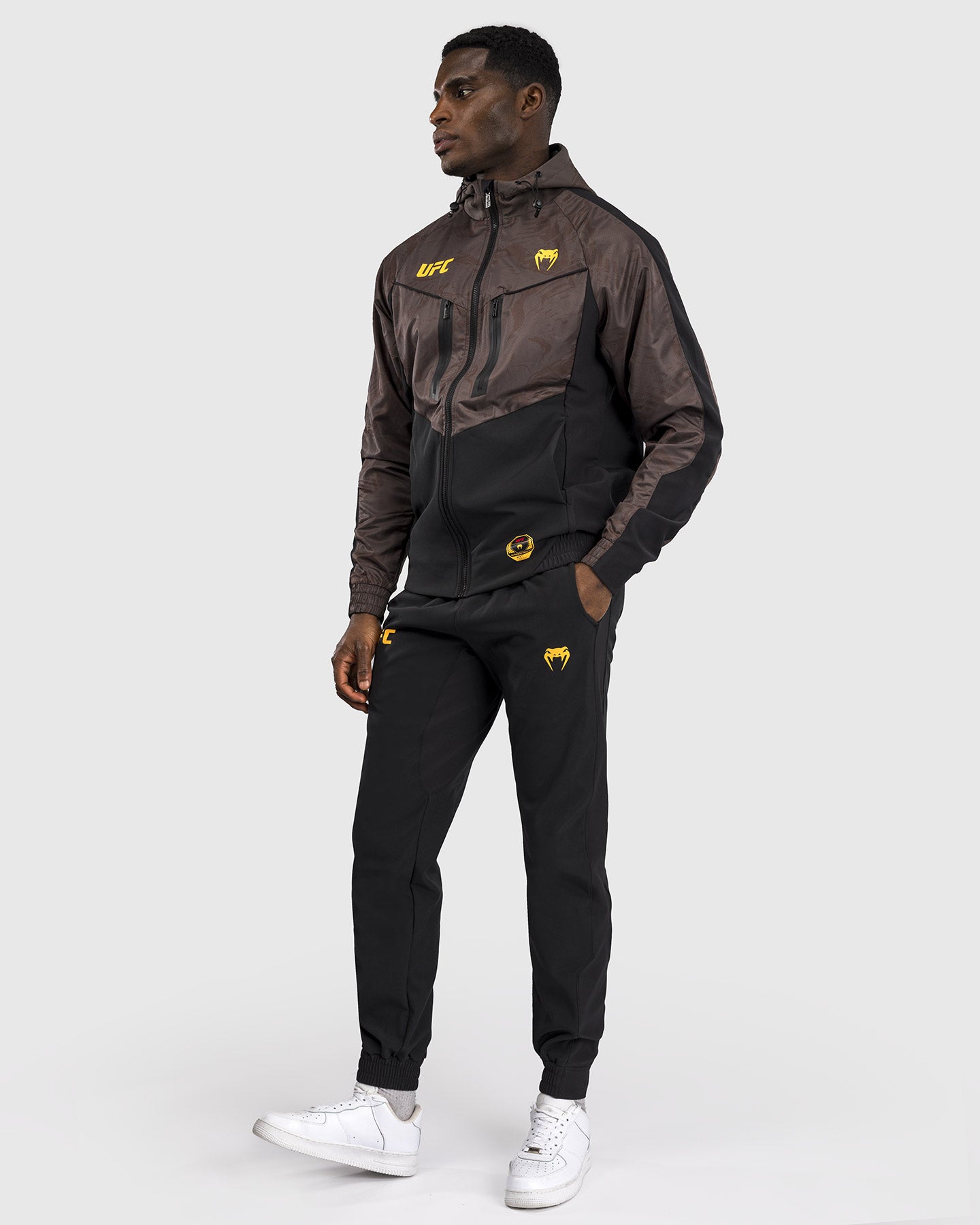 Veste à Capuche Zippé pour Hommes UFC Fusion by Venum Fight Week - Marron Terrestre