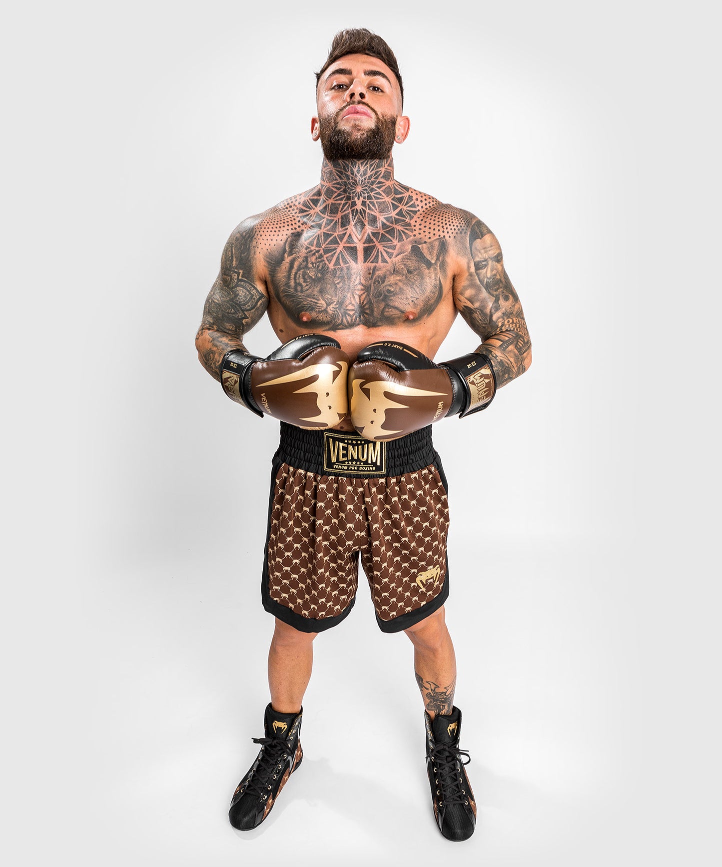 Short de Boxe Venum Monogram - Noir/Marron