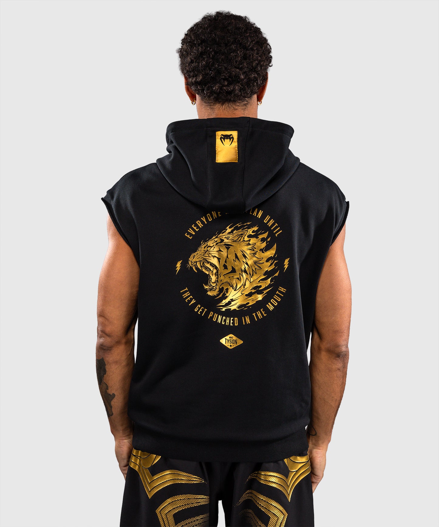 Sweat à capuche Sans Manches Venum x Mike Tyson Tiger - Noir/Or