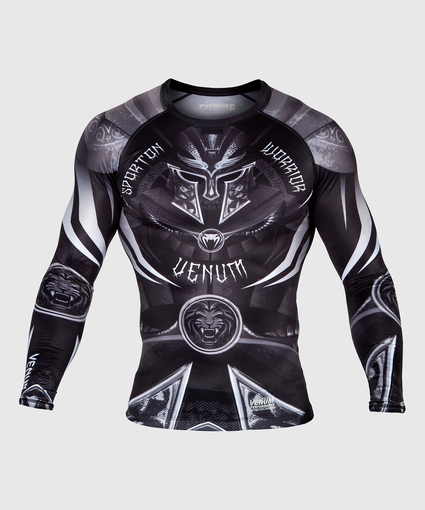 Rashguard Venum Gladiator 3.0 - Mangas Largas - Negro/Blanco