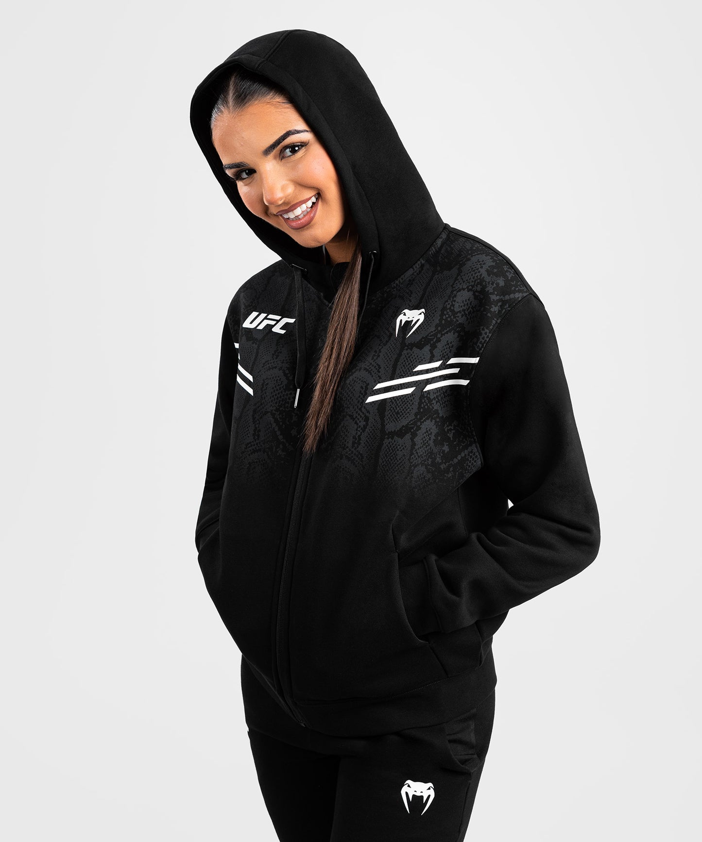 UFC Adrenaline by Venum Replica Zip Hoodie für Frauen - Schwarz