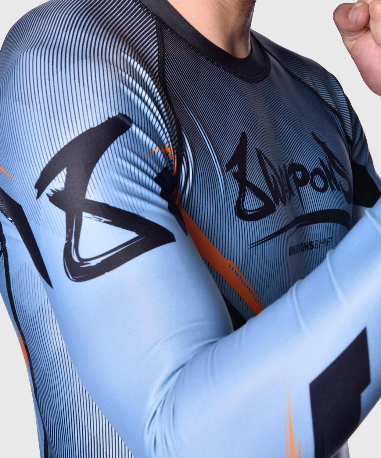 Rashguard À Manches Longues 8 Weapons Shift - Bleu/Noir/Orange