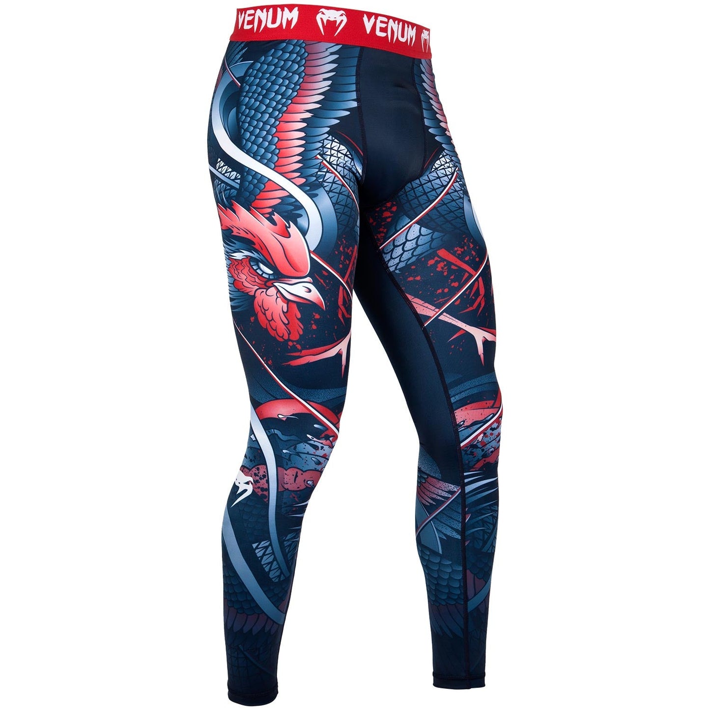 Venum Rooster Compression Pants - Navy Blue/Orange