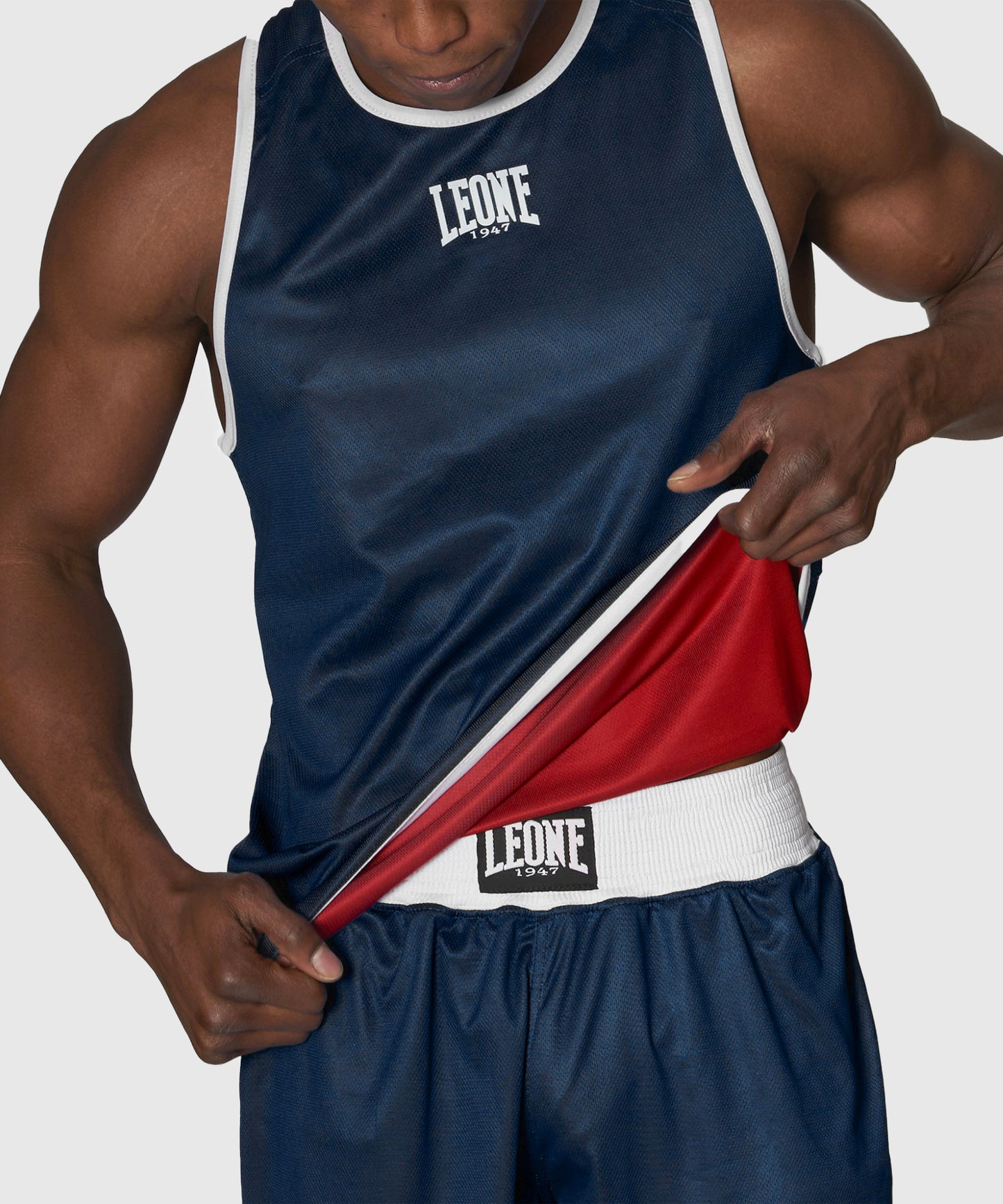 Leone Canotta da Boxe Reversibile - Blu/Rosso