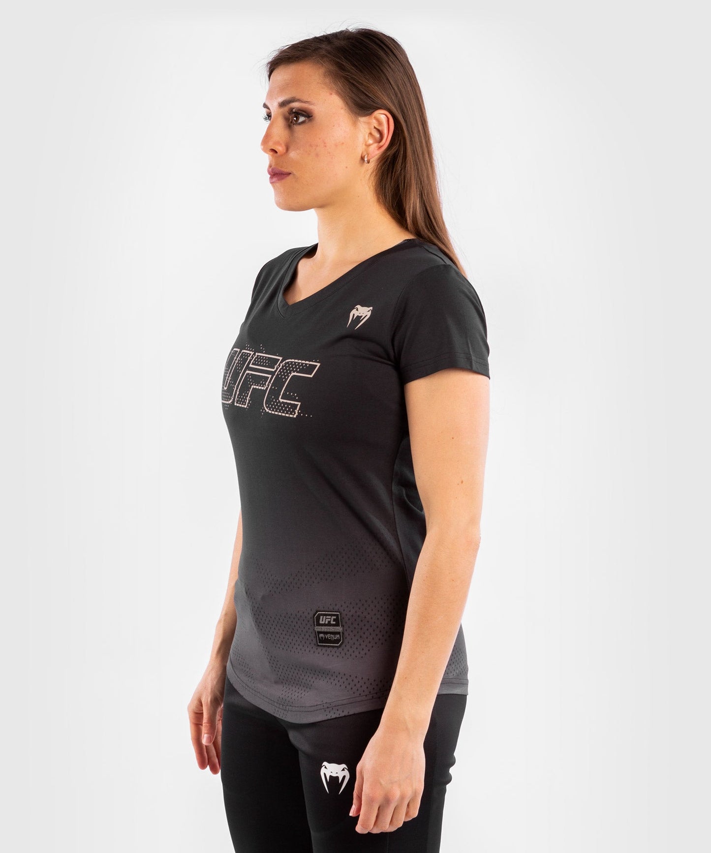 Damen UFC Venum Authentic Fight Week Kurzarm T-Shirt - Schwarz