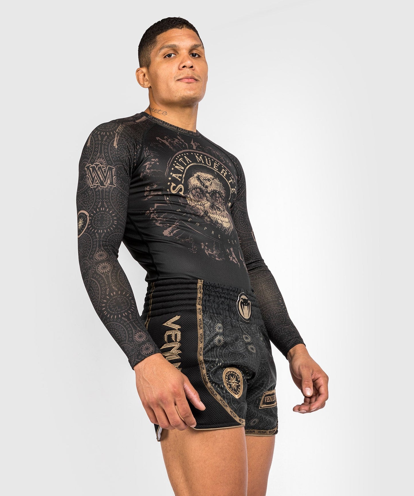 Rashguard Santa Muerte Dark Side Venum - manches longues - Noir/Marron