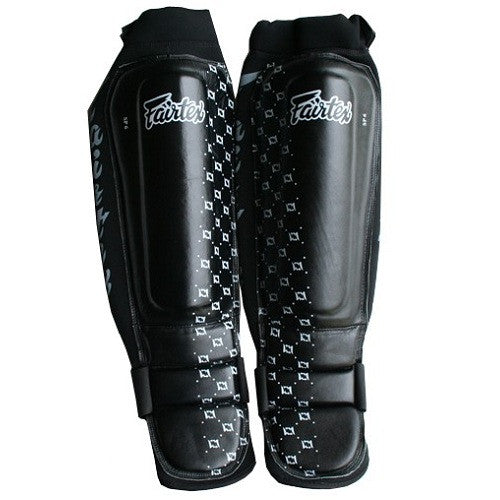 Fairtex SP6 Nappaleder Schienbeinschoner - Schwarz