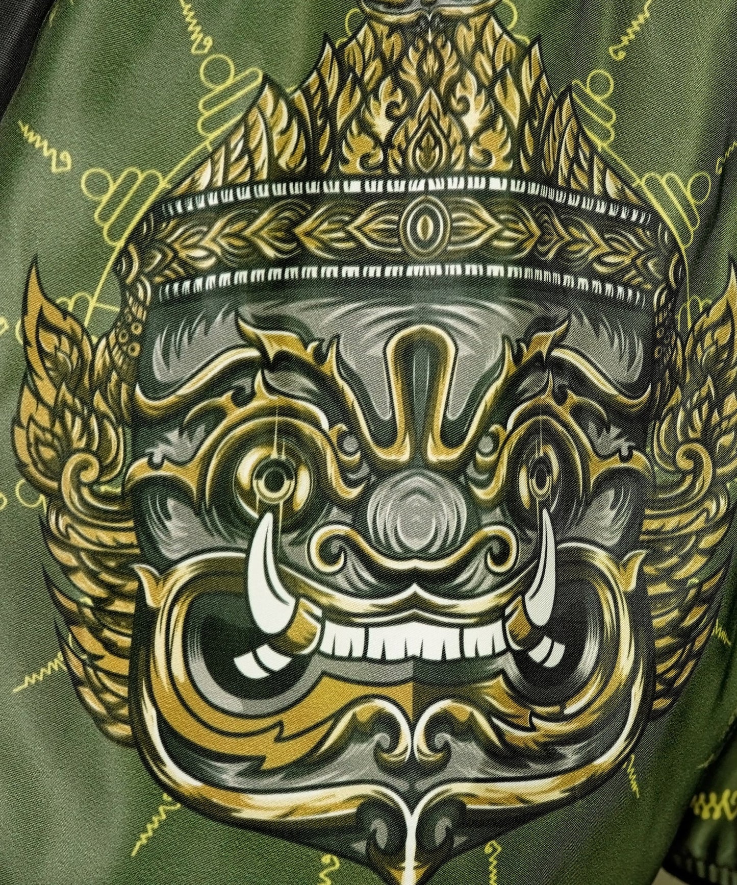 Short de Muay Thai Tuff Retro Style The Immortal Yaksa - Kaki