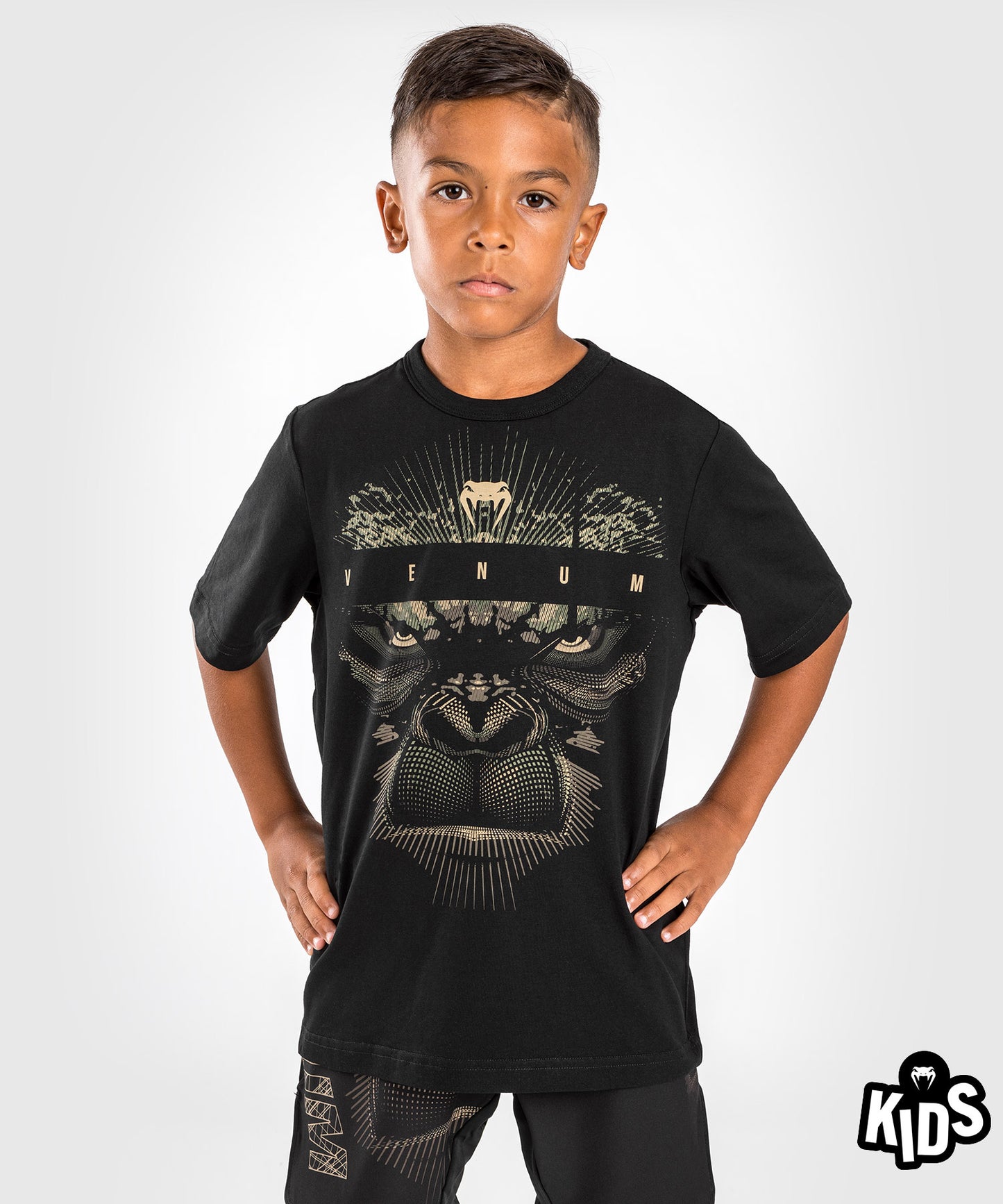 Venum Gorilla Dschungel T-Shirt für Kinder - Schwarz/Sand