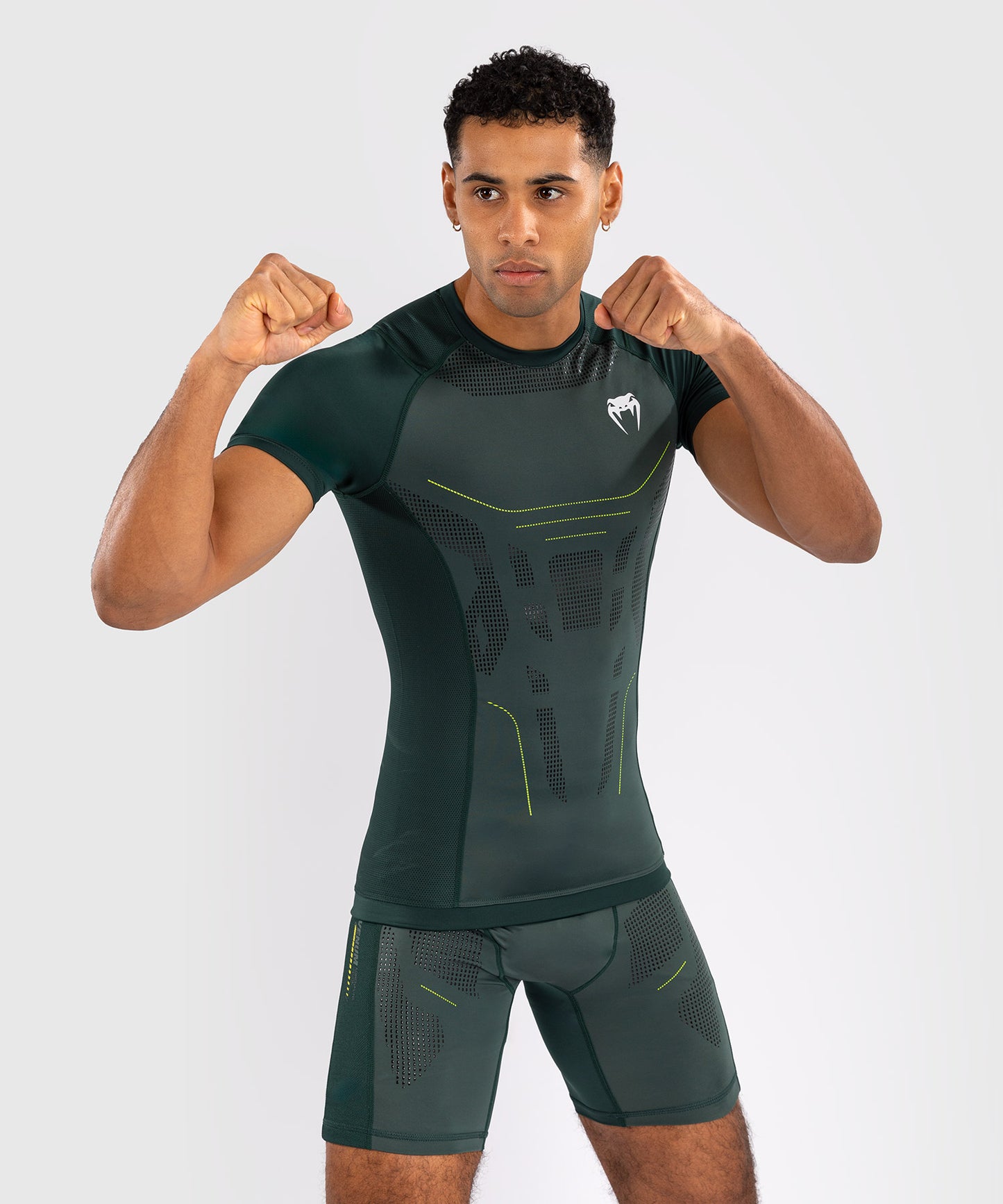 Venum Technical 3.0 Camiseta de Manga Corta Rashguard - Verde Bosque