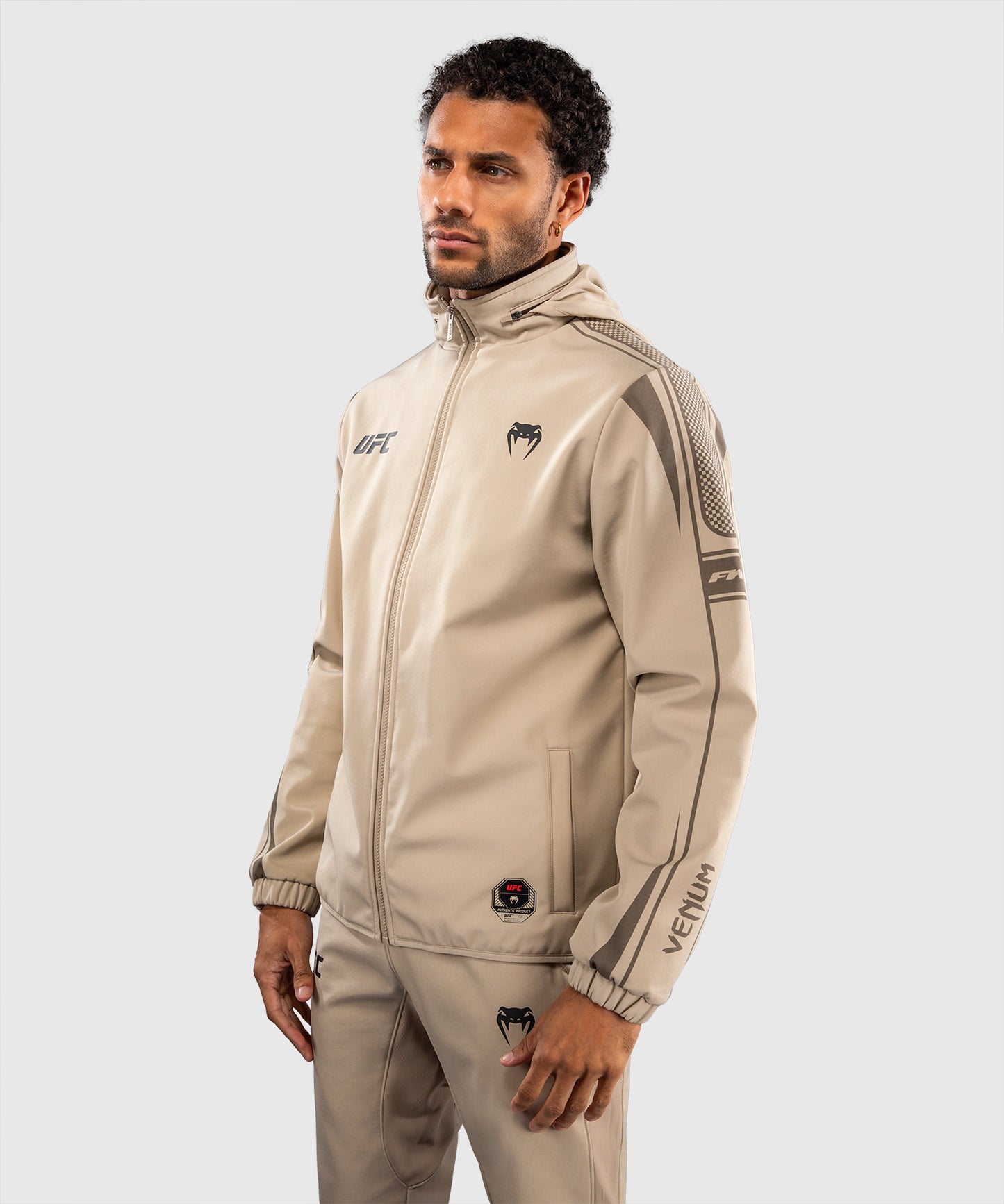 Venum UFC Unity by Venum Authentic Fight Week Men's Zip Hoodie - Sand