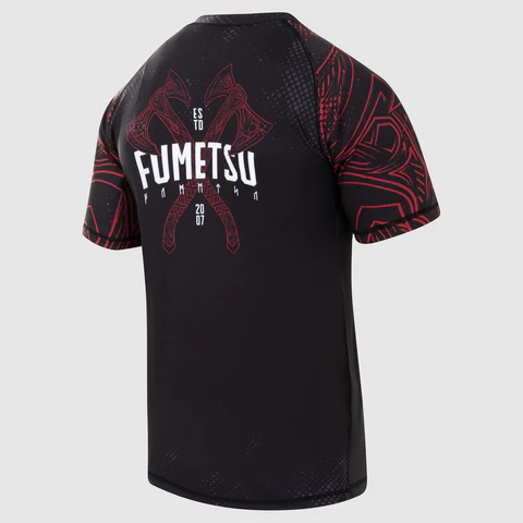 Fumetsu Berserker Kurzarm-Rashguard - Schwarz/Rot