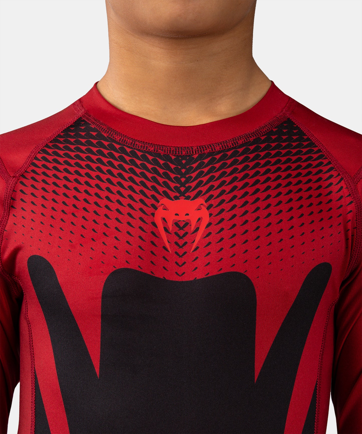Venum Attack Rashguard de Manga Corta para Niño - Negro/Rojo