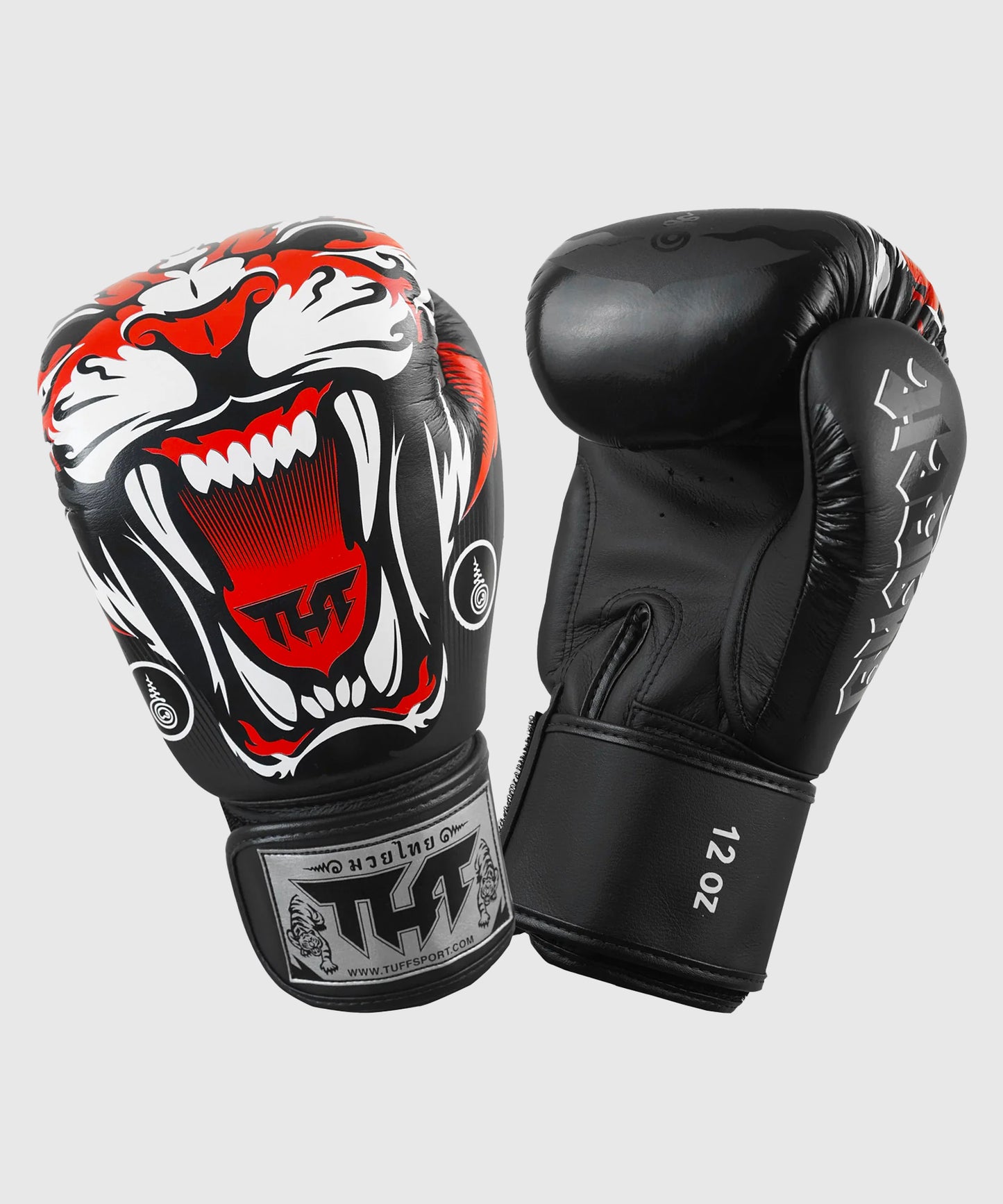 Gants de Boxe Short de Muay Thai Tuff En Cuir Tiger - Noir