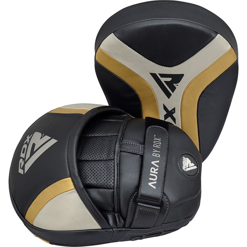 RDX Sports Aura T-17 Focus Mitts – Black/White/Gold