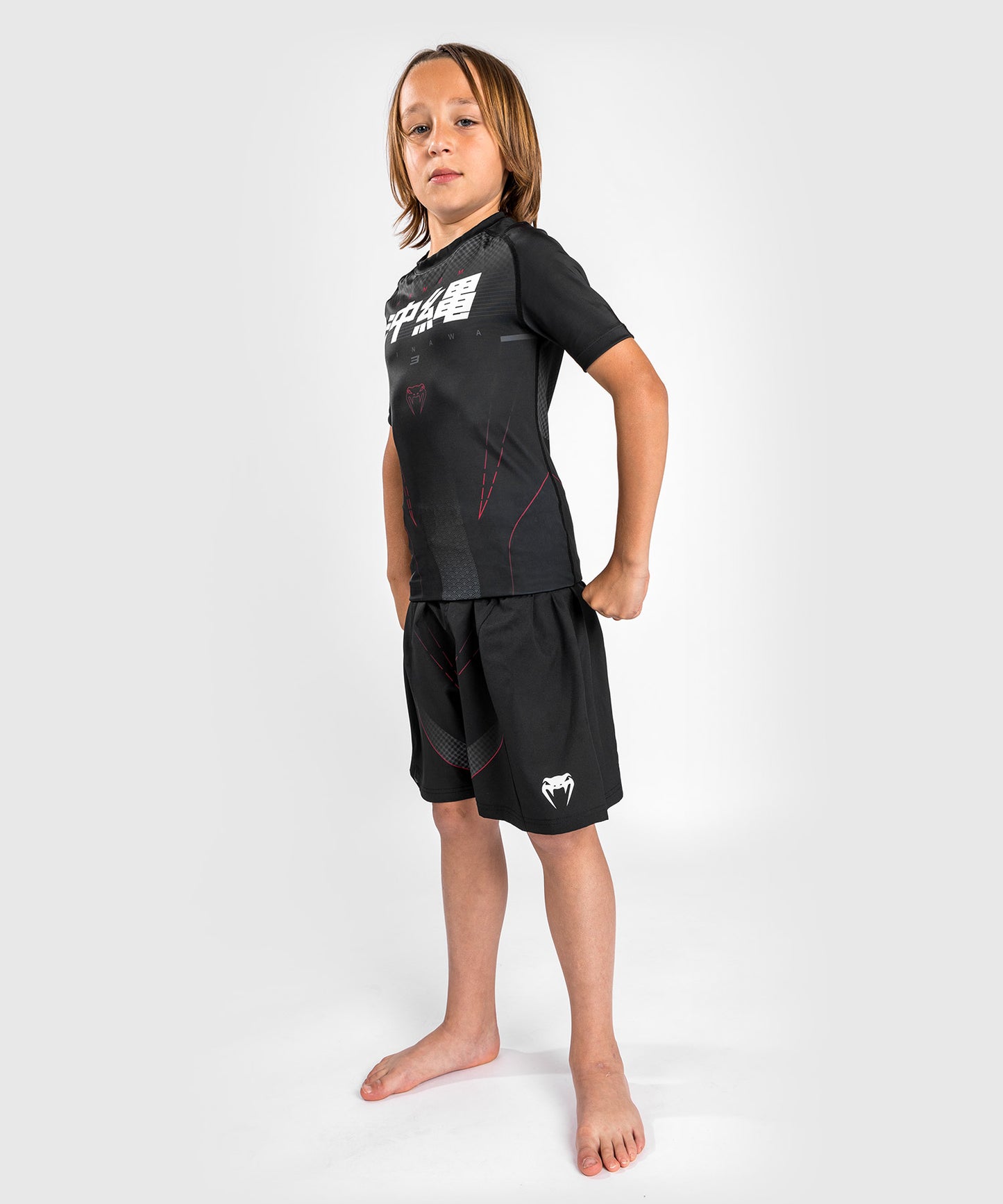 Venum Okinawa 3.0 Rashguard - Kurzarm - Für Kinder - Schwarz/Rot
