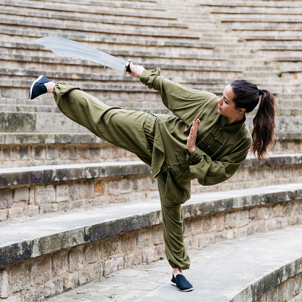 Fujimae Qing Tai-Chi Anzug - Khaki