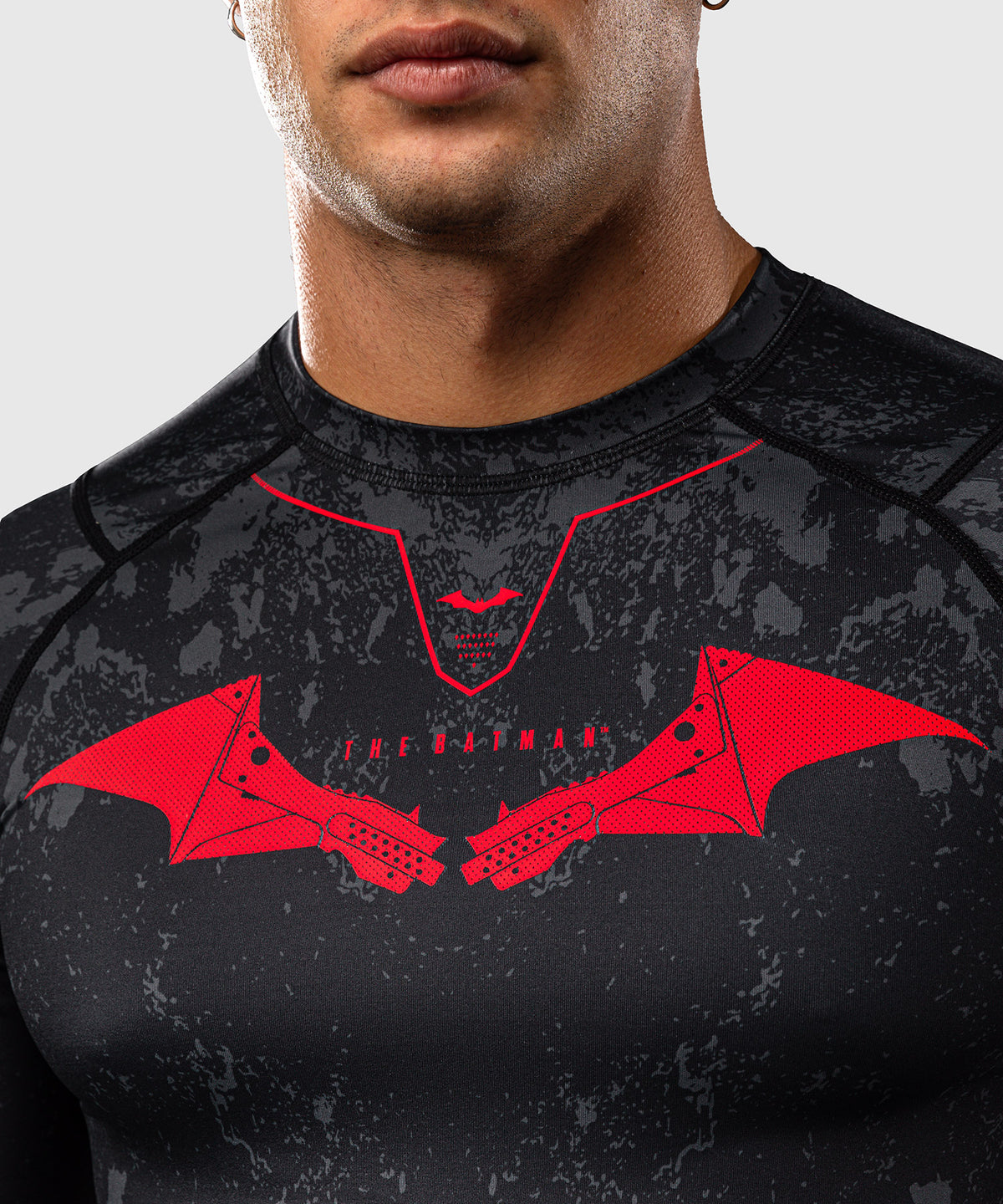 Venum x Batman Langarm-Rashguard - Schwarz/Grau/Rot