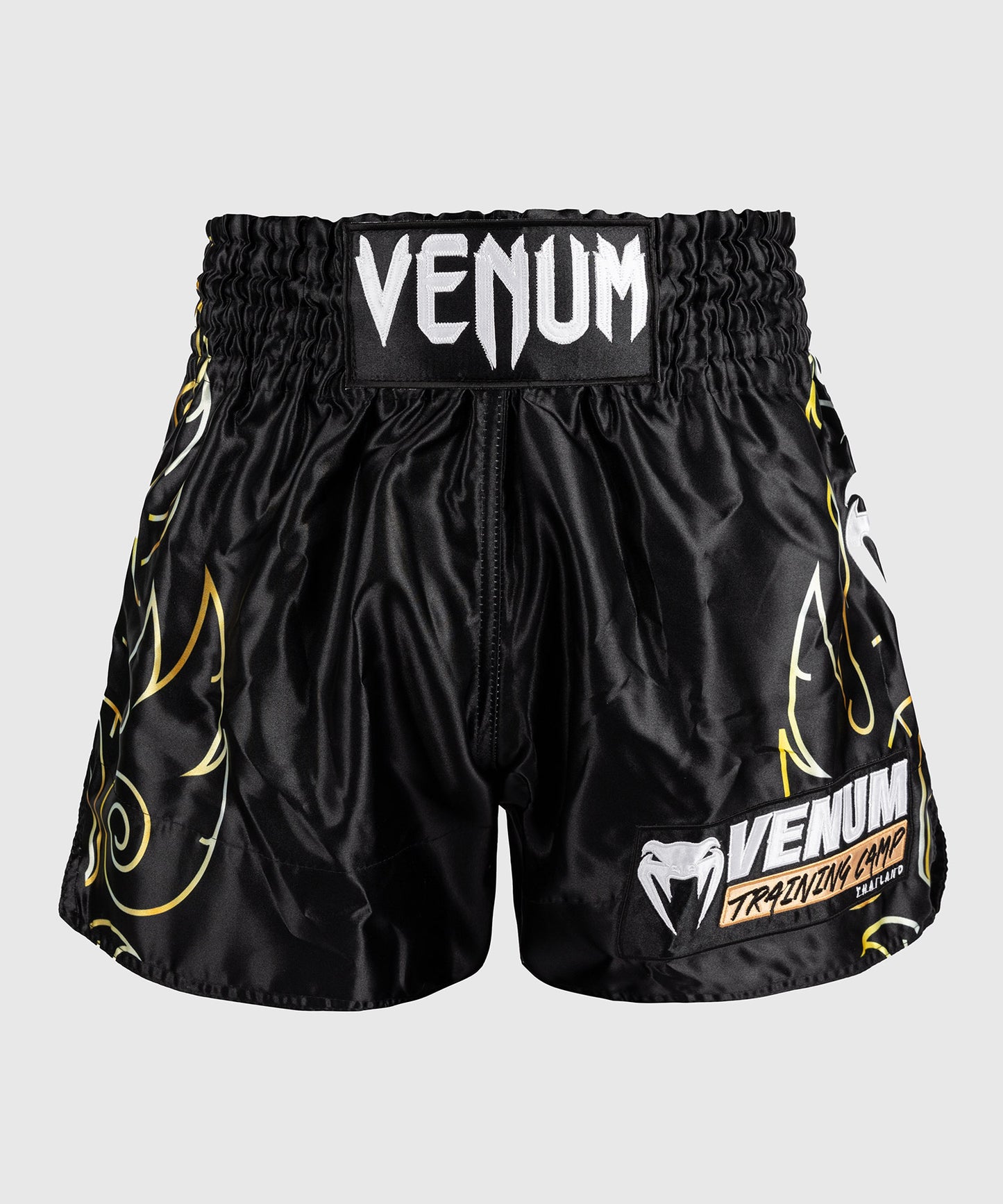 Venum VTC Flames Pantaloncini Muay Thai - Nero/Oro