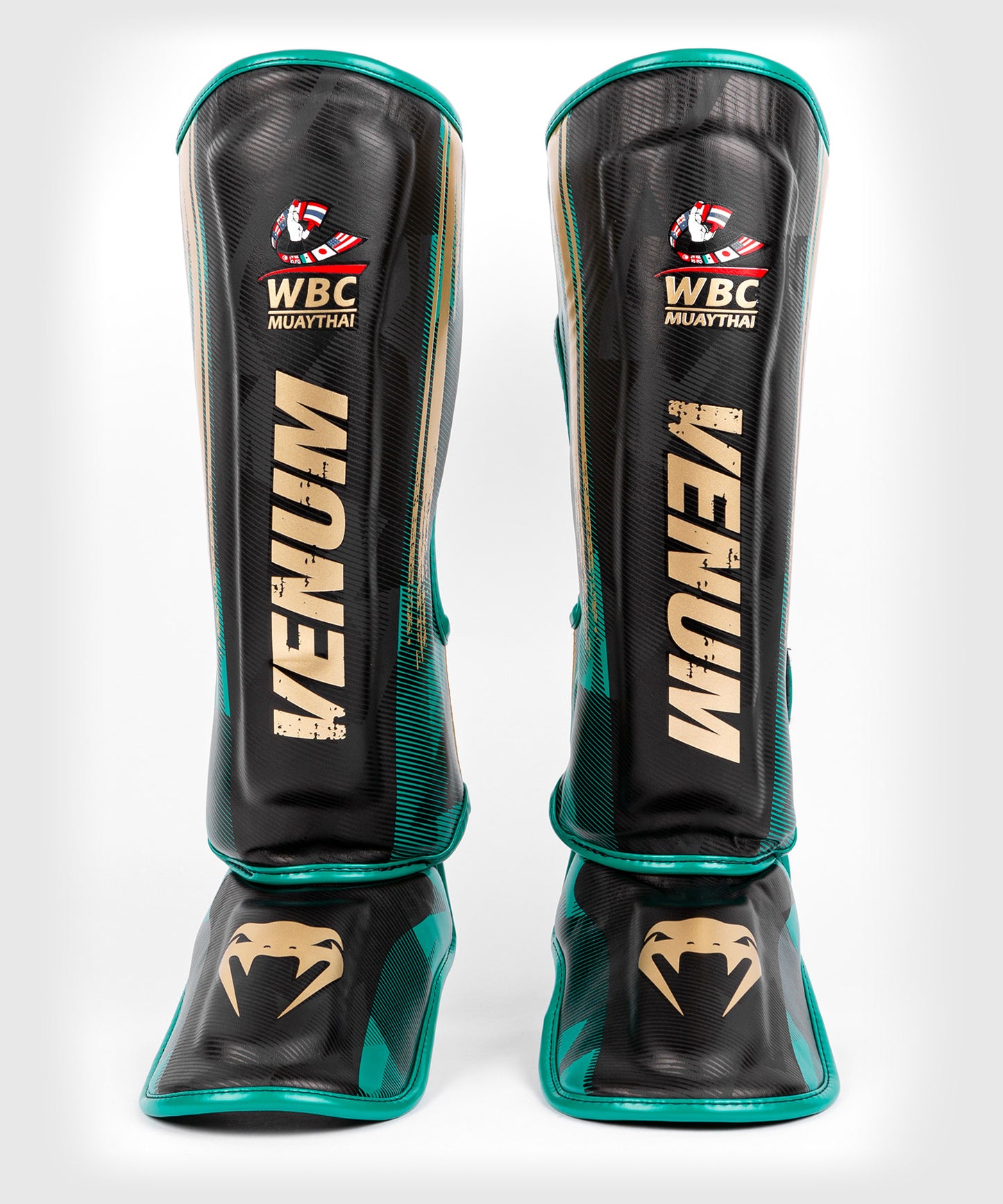Venum WBC Muay Thai Schienbeinschützer - Schwarz/Grün