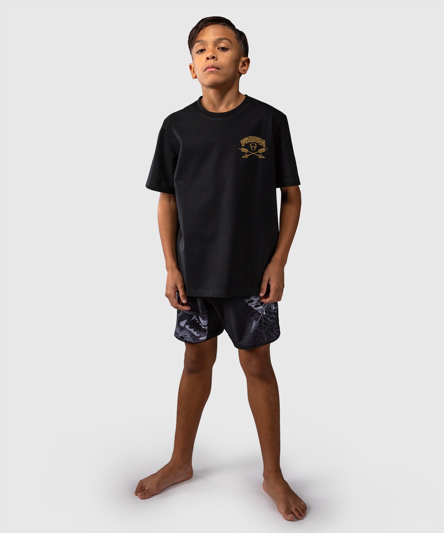 T-shirt Pour Enfants Venum Wolf Atak – Noir/Gris
