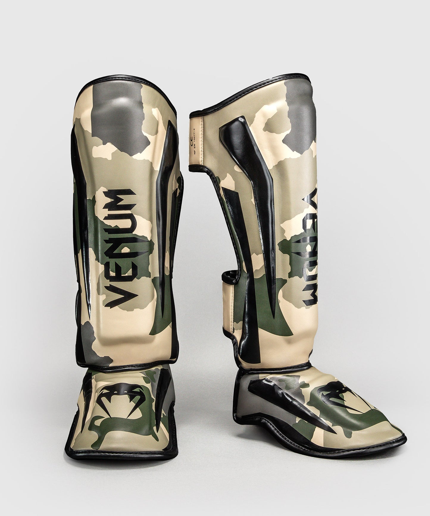 Venum Elite Camo Shin Guards - Khaki/ Off-White
