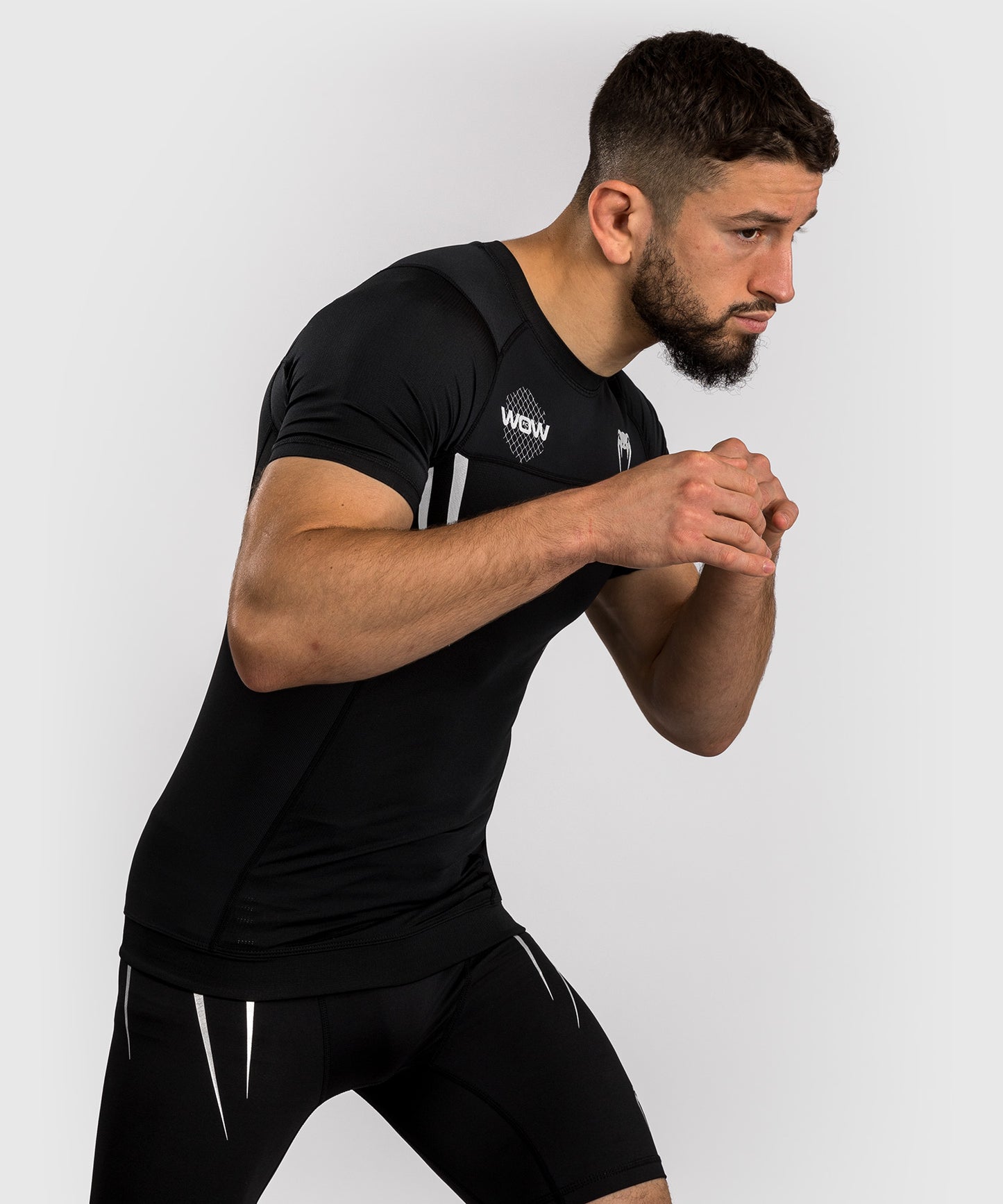 Venum x WOW FC Kurzarm Rashguard - Schwarz/ Grau