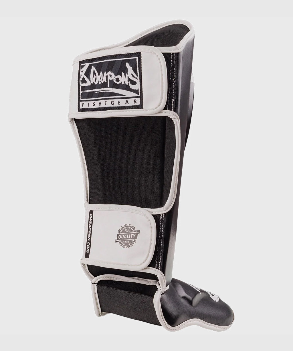 8 Weapons Unlimited 2.0 Shin Guards - Black/White