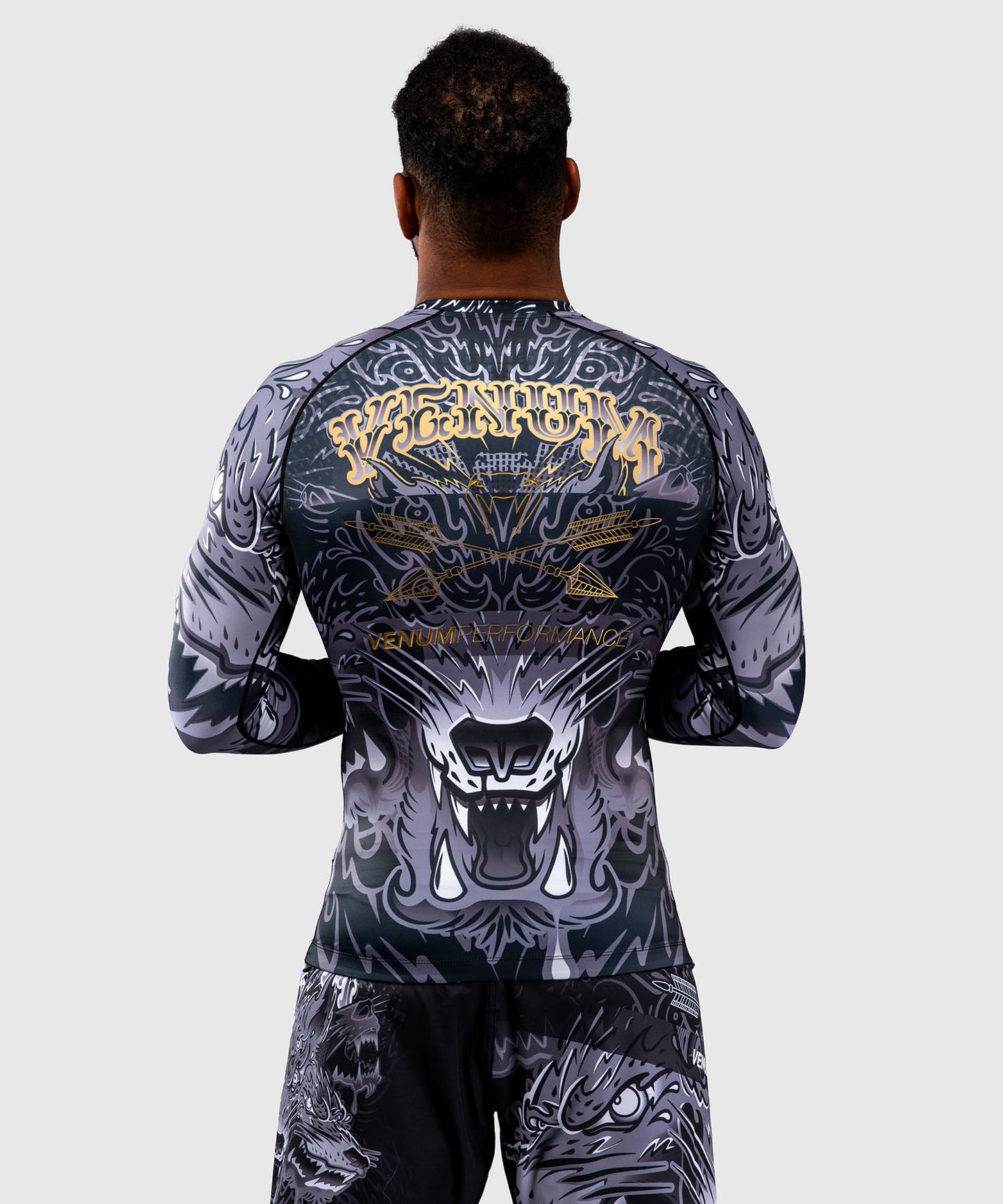 Rashguard à Manches Longues Venum Wolf Atak – Noir/Gris